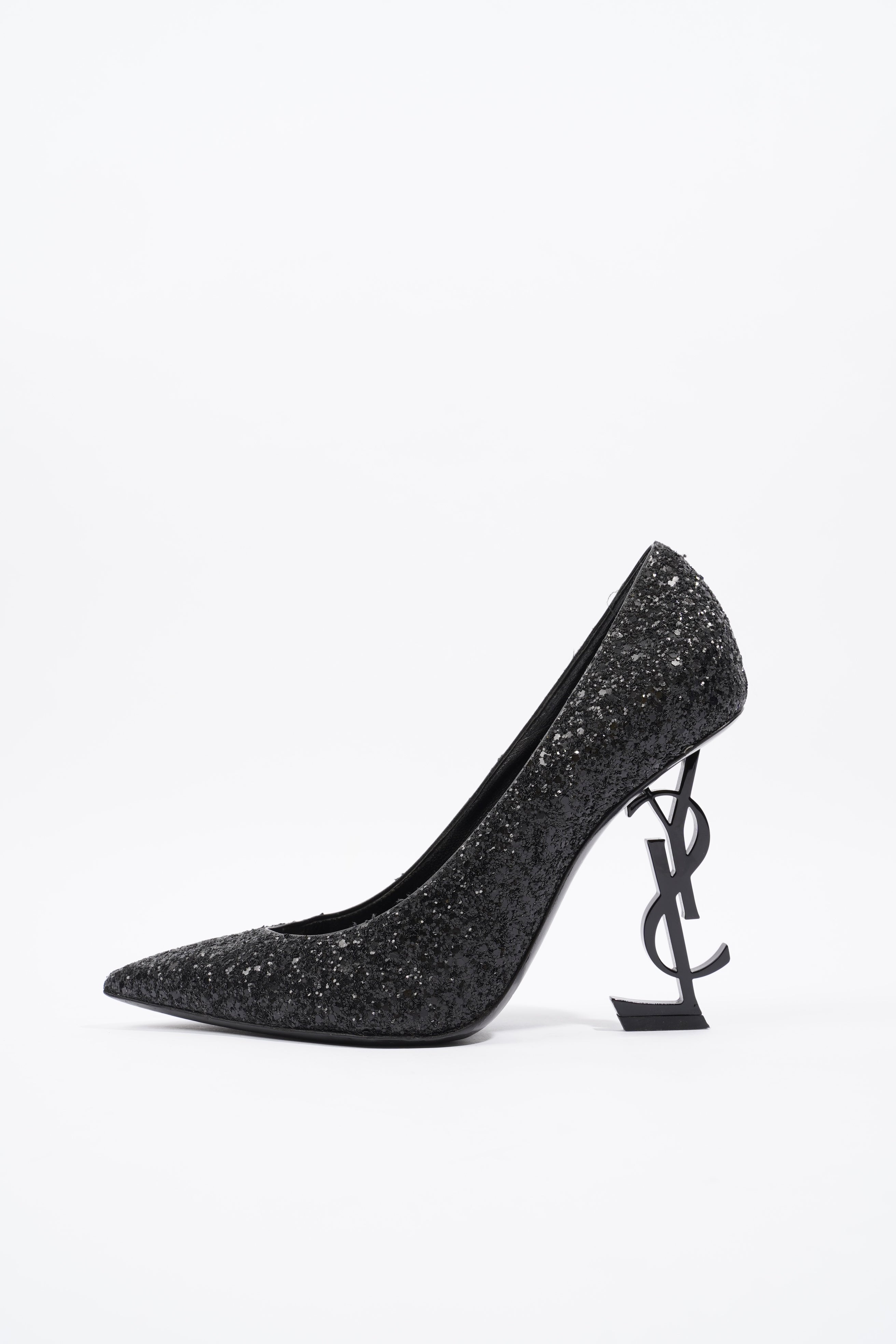 Saint Laurent Opyum Glitter Black Glitter EU 38.5 UK 5.5