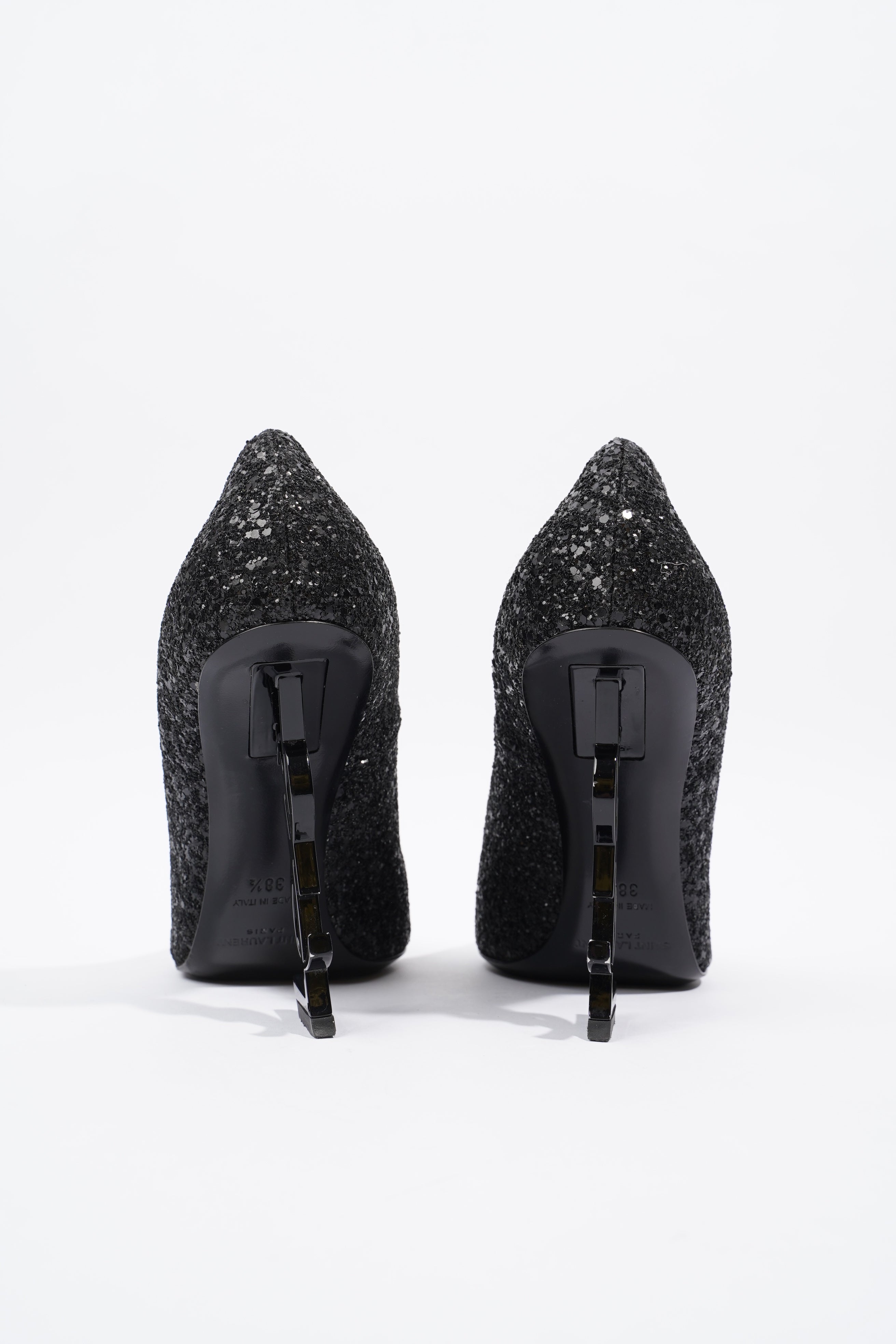 Saint Laurent Opyum Glitter Black Glitter EU 38.5 UK 5.5