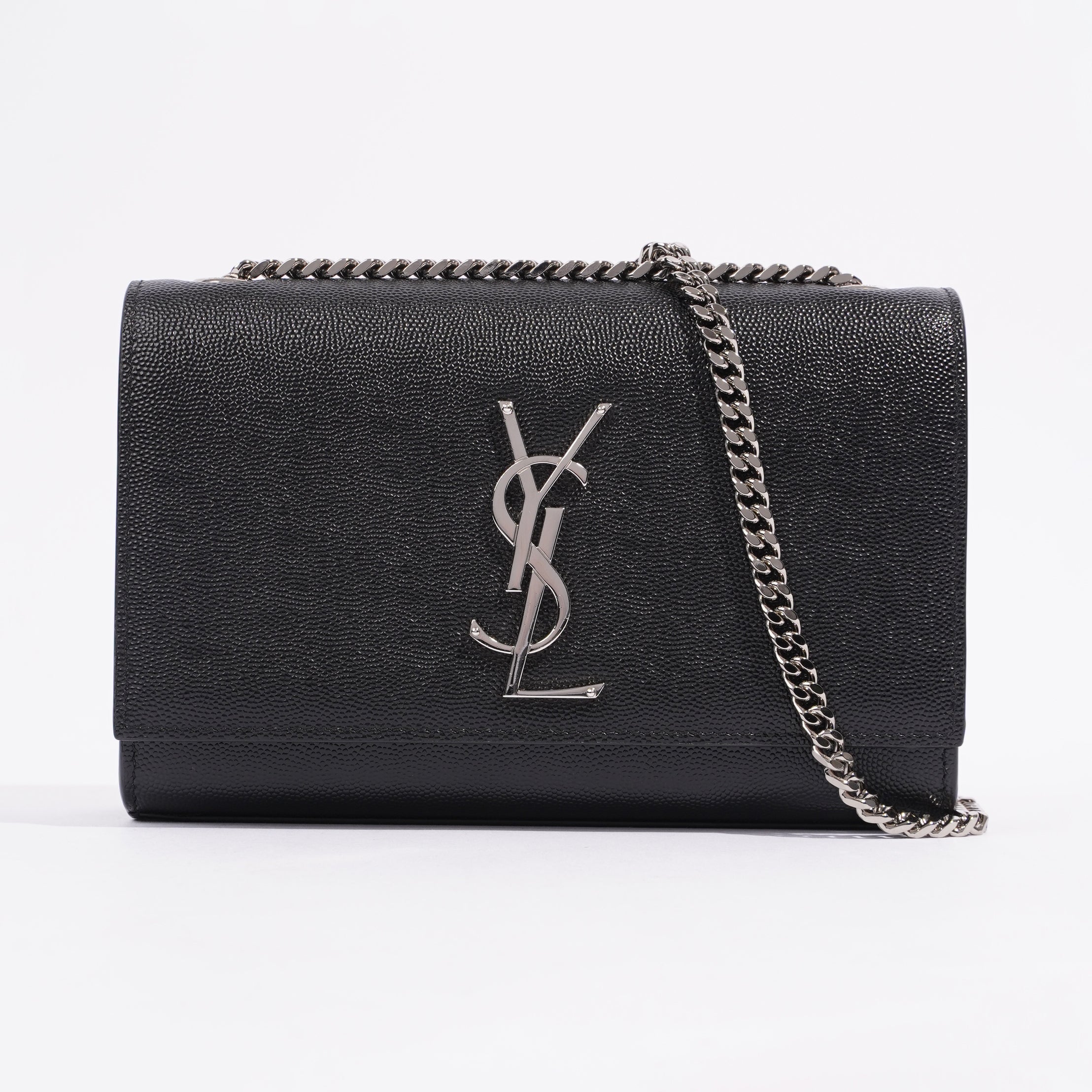 Saint Laurent Small Kate Black Grained Leather