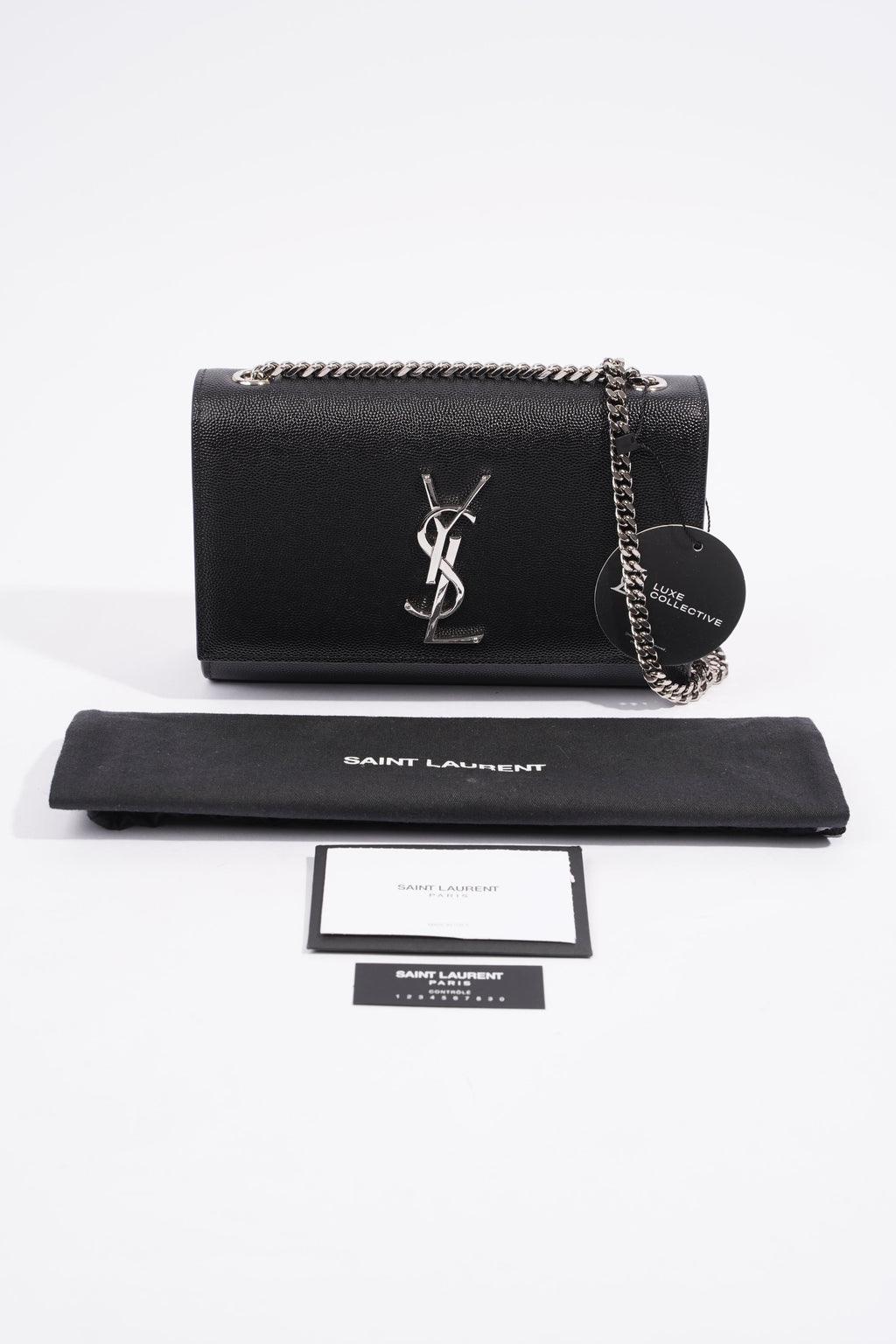 Saint Laurent Small Kate Black Grained Leather