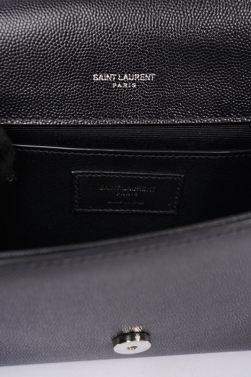 Saint Laurent Small Kate Black Grained Leather
