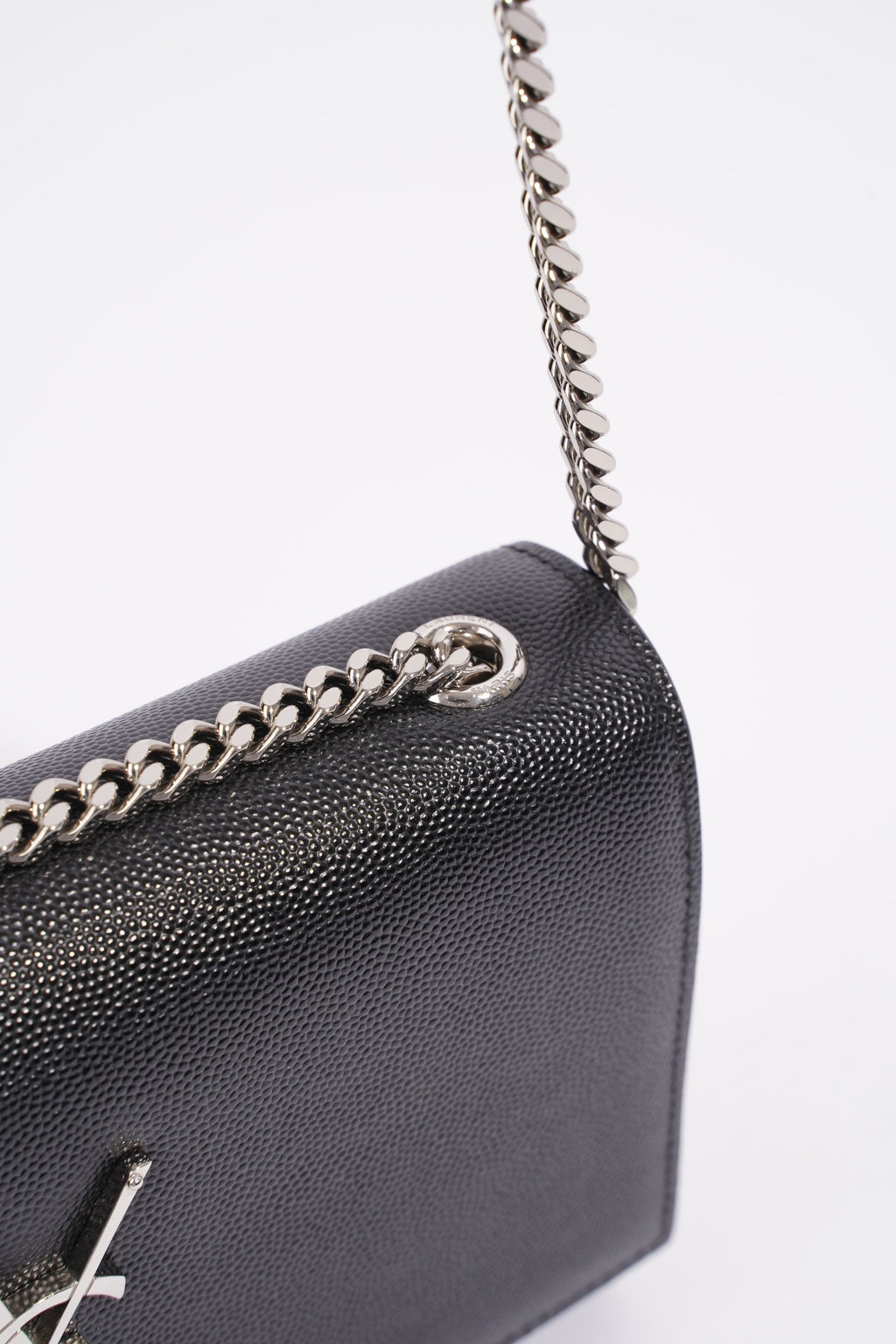 Saint Laurent Small Kate Black Grained Leather