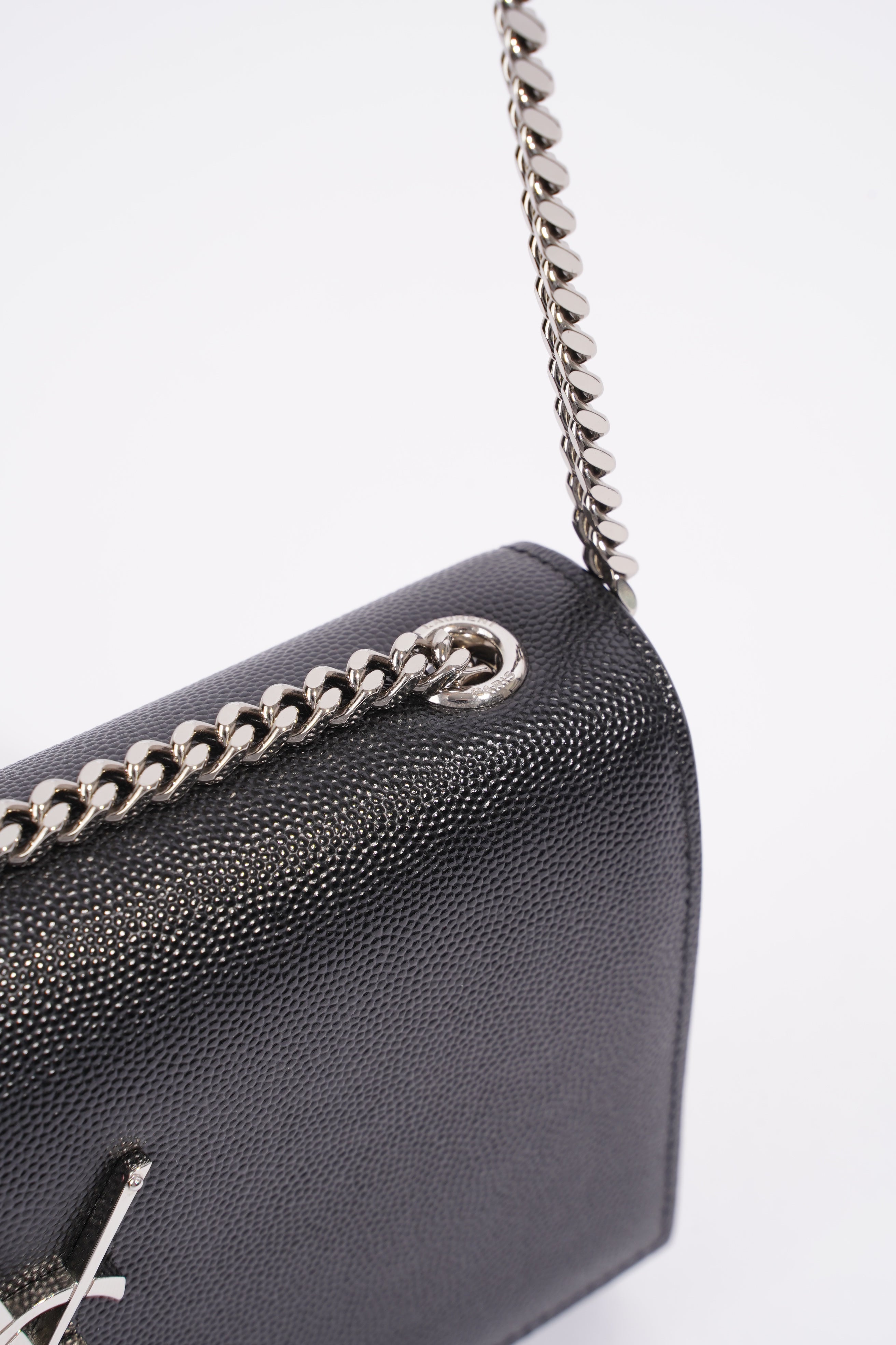 Saint Laurent Small Kate Black Grained Leather