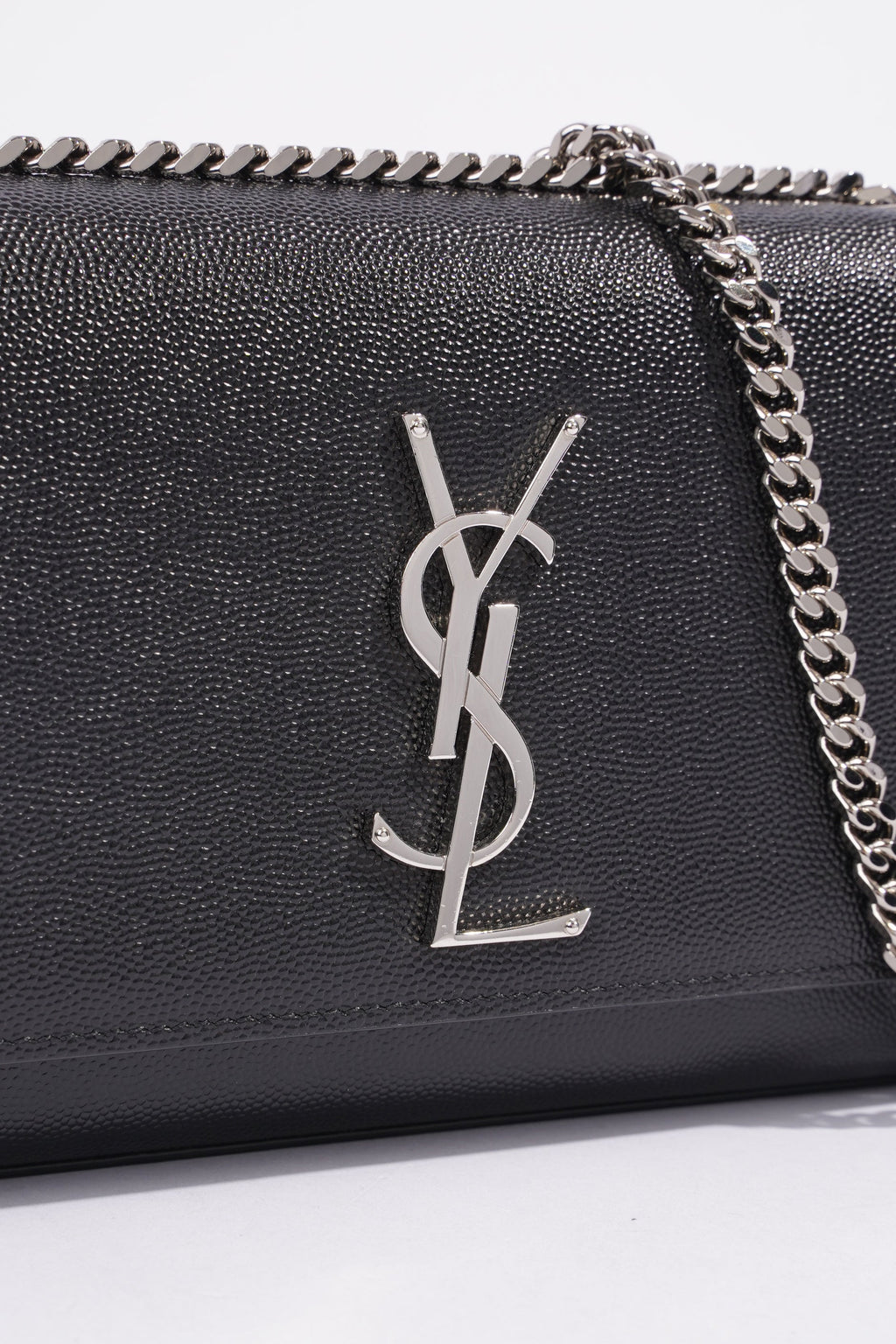 Saint Laurent Small Kate Black Grained Leather