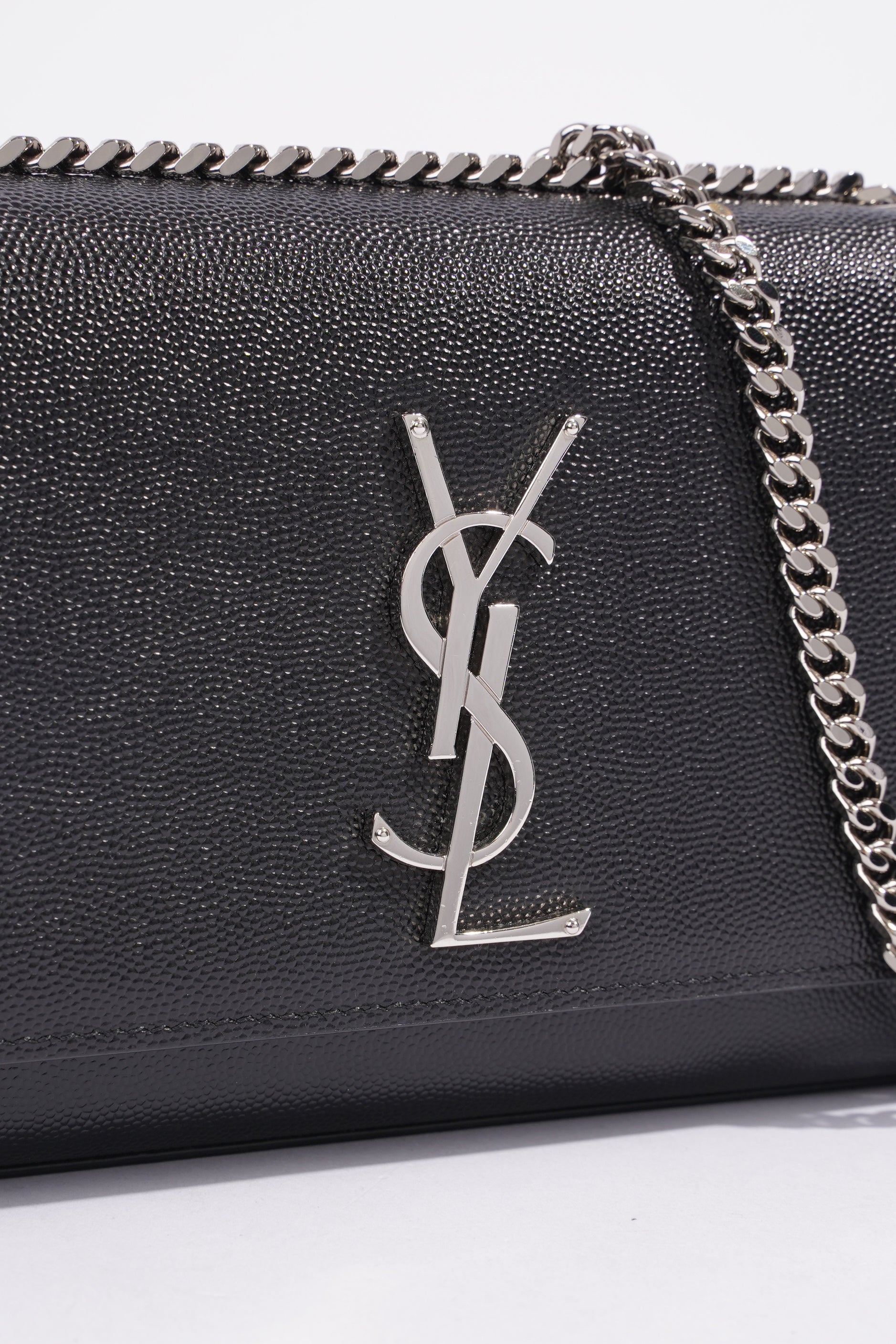 Saint Laurent Small Kate Black Grained Leather