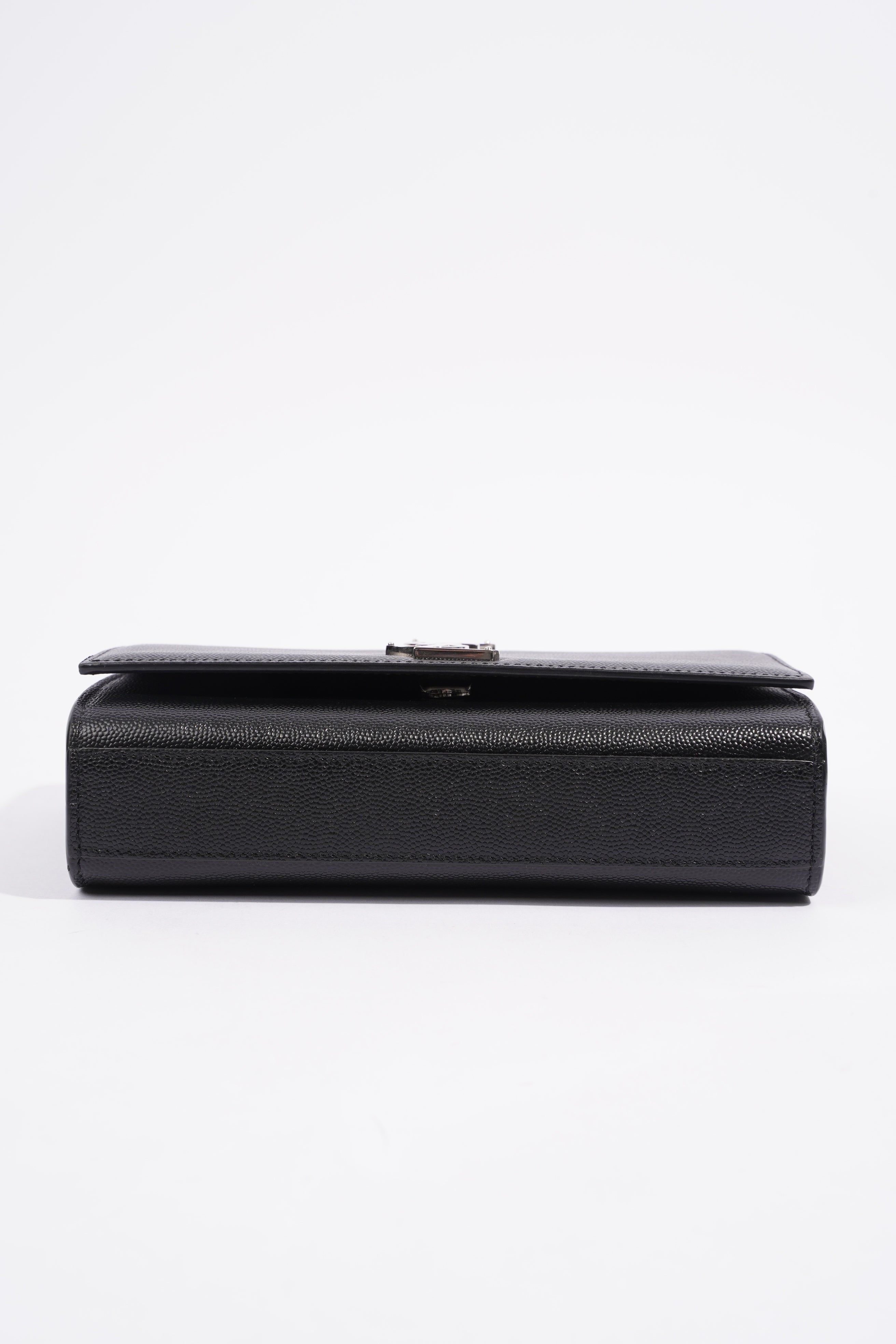 Saint Laurent Small Kate Black Grained Leather