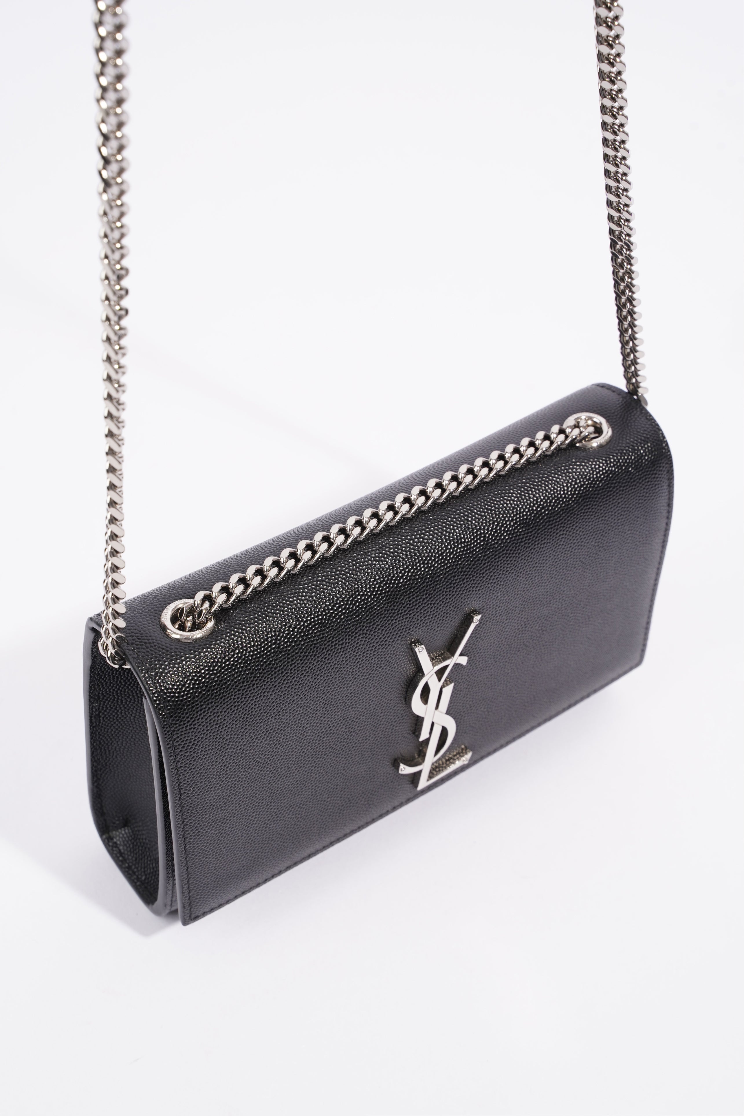 Saint Laurent Small Kate Black Grained Leather