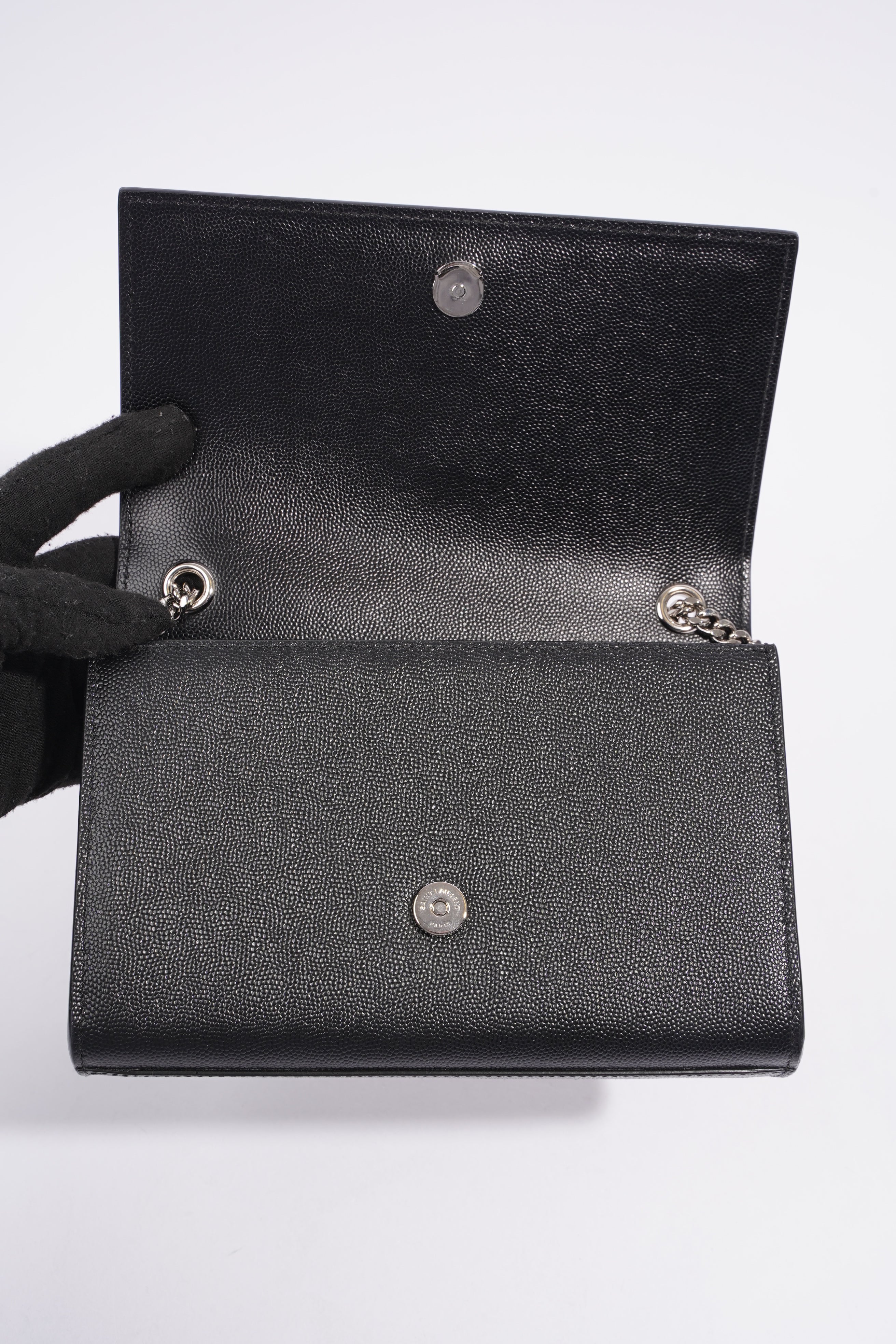 Saint Laurent Small Kate Black Grained Leather