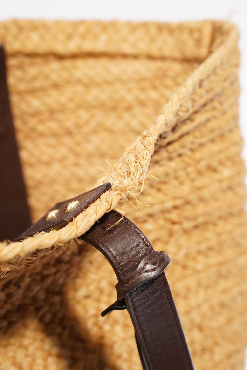 Saint Laurent Panier Tote Bag Beige Raffia Medium