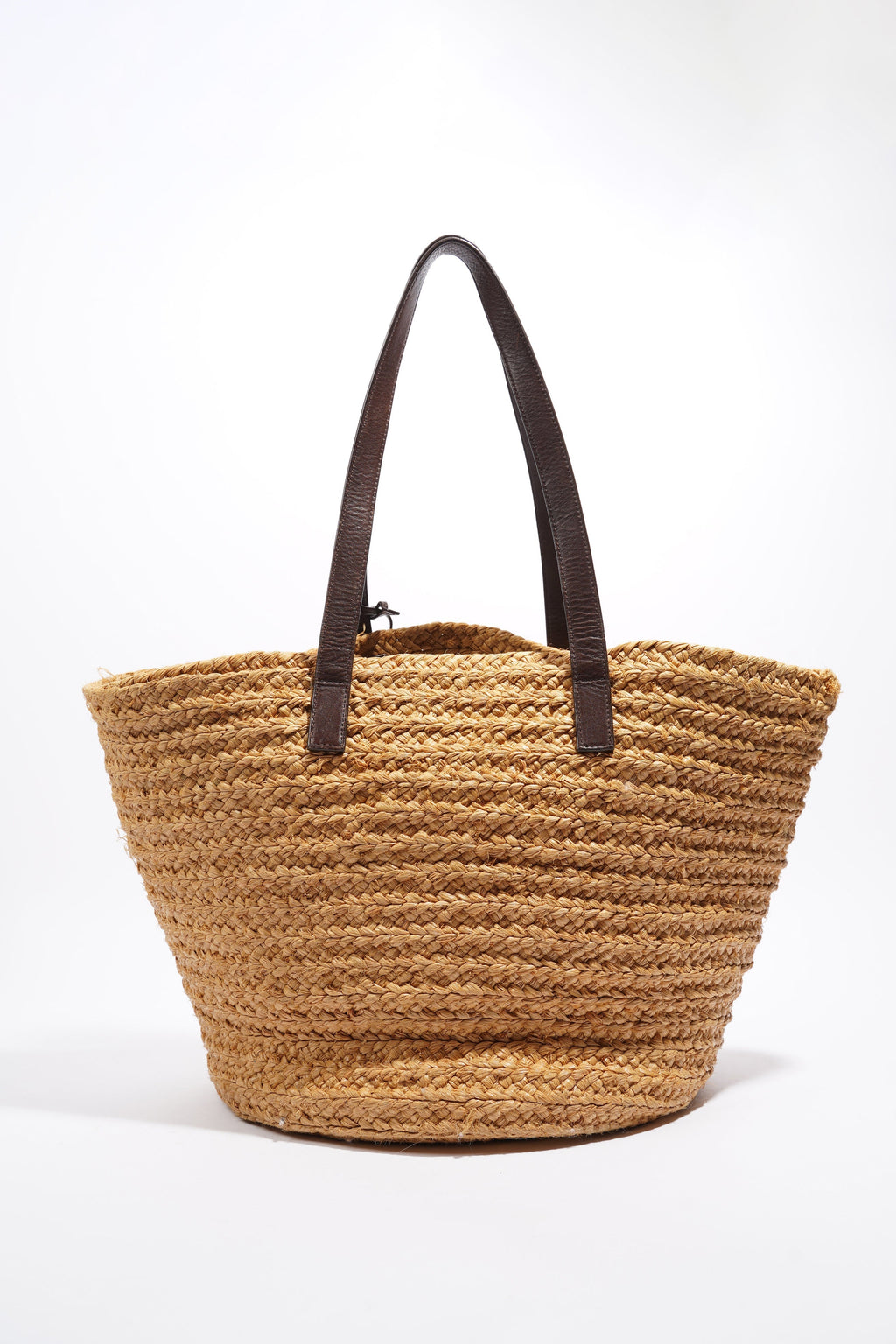 Saint Laurent Panier Tote Bag Beige Raffia Medium