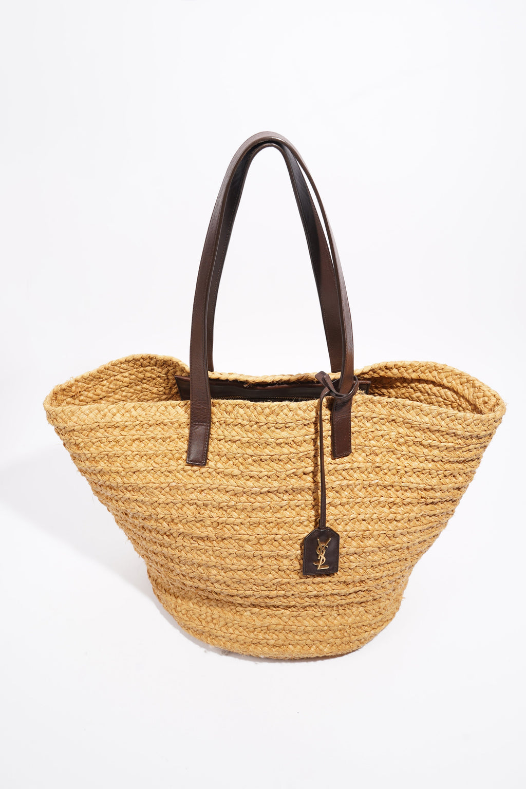 Saint Laurent Panier Tote Bag Beige Raffia Medium