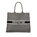 Dior Book Tote Houndstooth Embroidered Bicolor Canvas