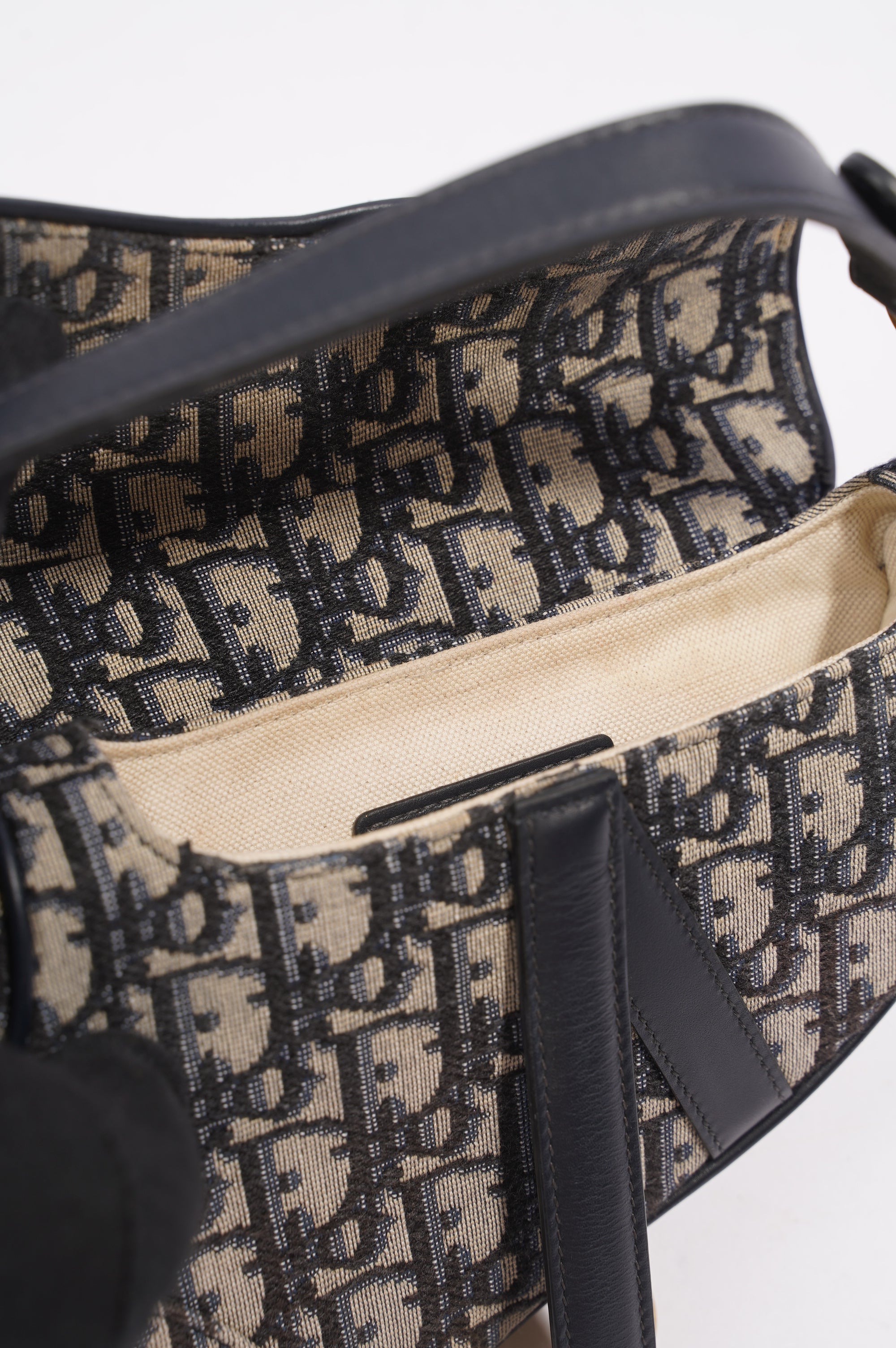 Christian Dior Saddle Bag Monogram / Navy Blue Canvas Mini