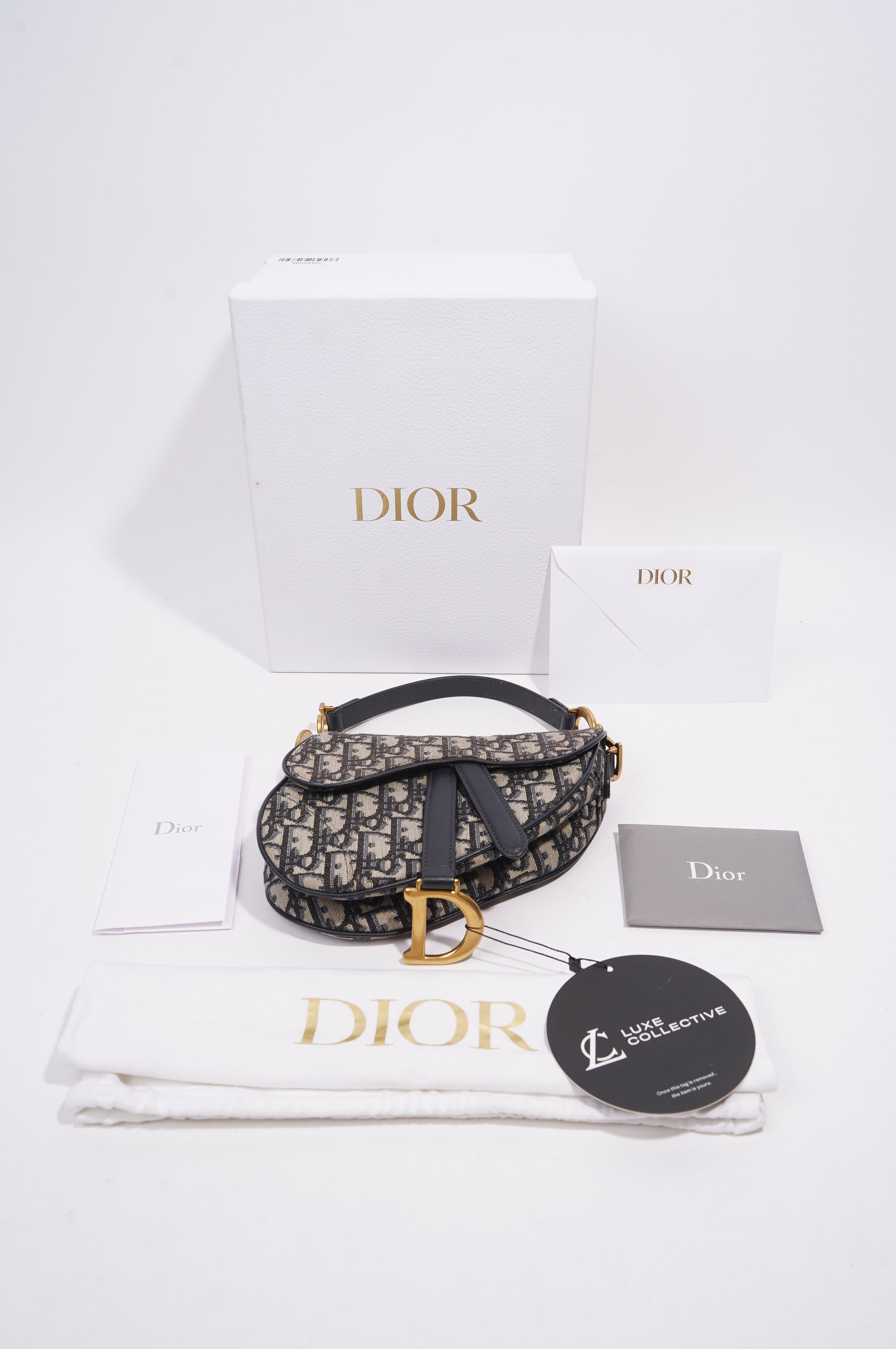 Christian Dior Saddle Bag Monogram / Navy Blue Canvas Mini