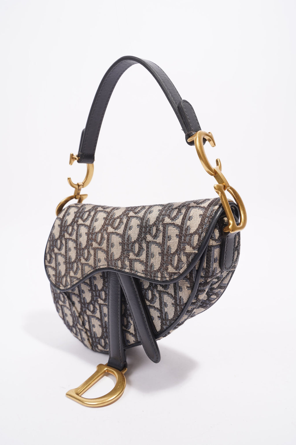 Christian Dior Saddle Bag Monogram / Navy Blue Canvas Mini