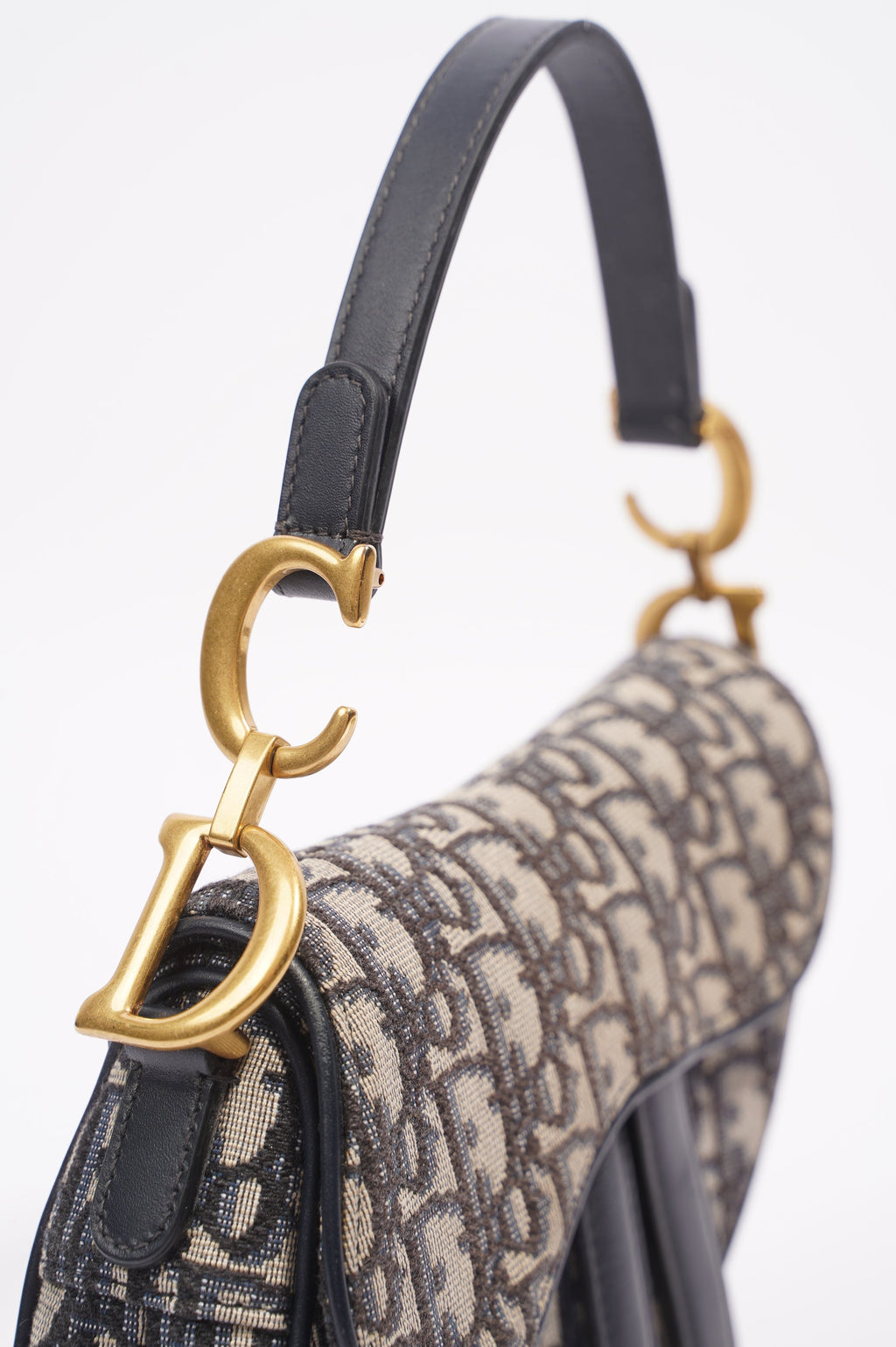 Christian Dior Saddle Bag Monogram / Navy Blue Canvas Mini