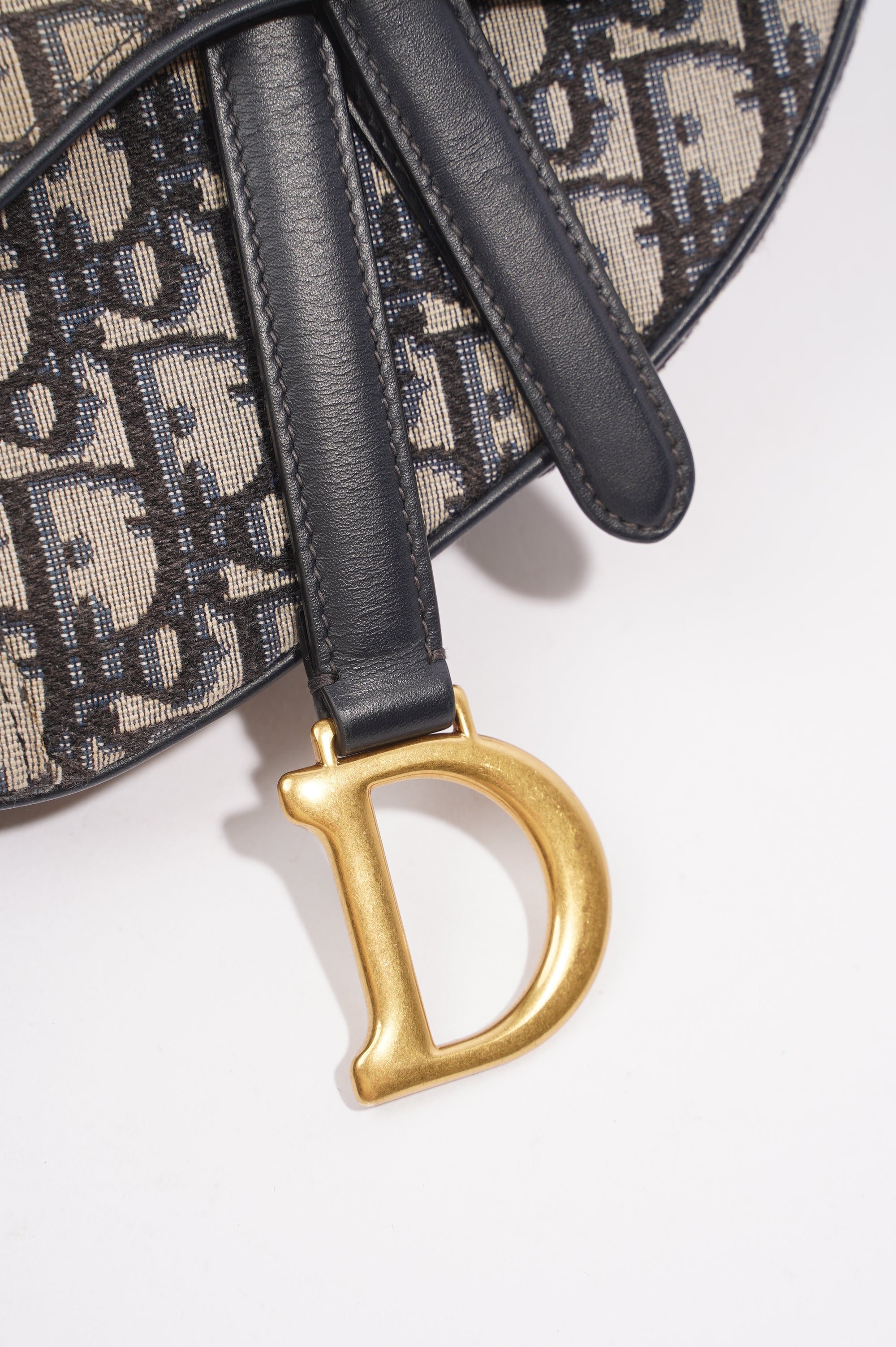 Christian Dior Saddle Bag Monogram / Navy Blue Canvas Mini