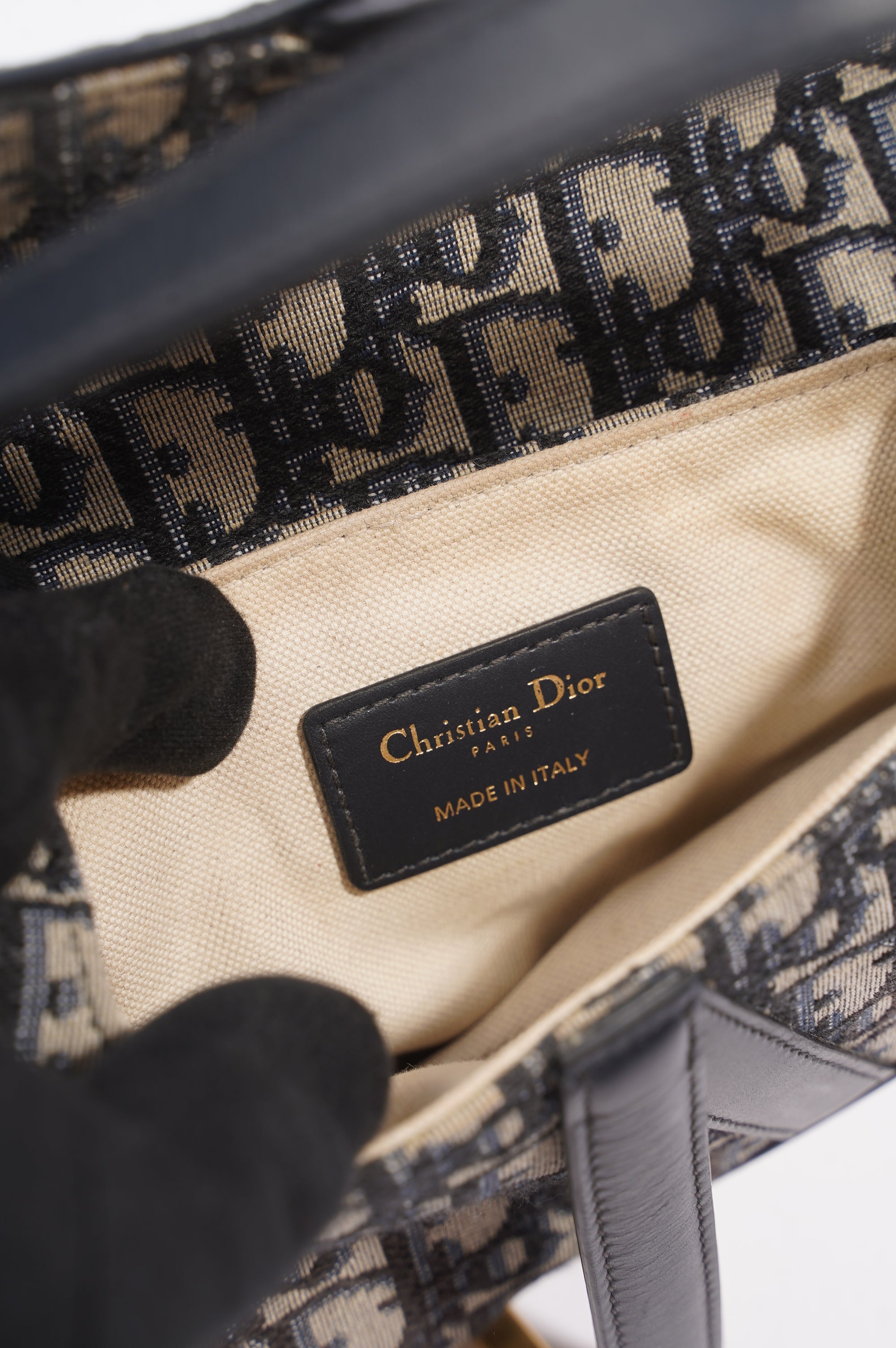 Christian Dior Saddle Bag Monogram / Navy Blue Canvas Mini