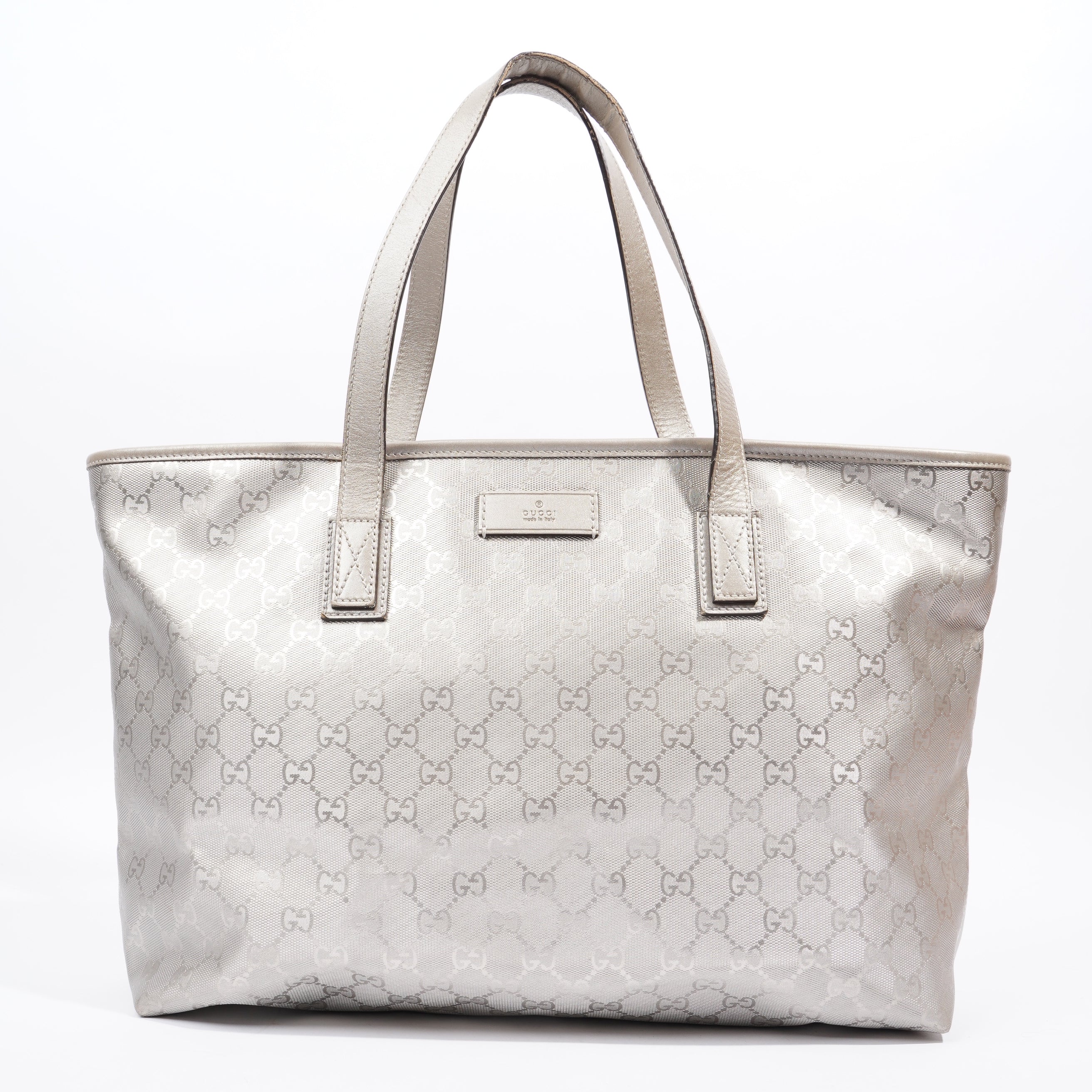 Gucci GG Imprime Tote Silver PVC