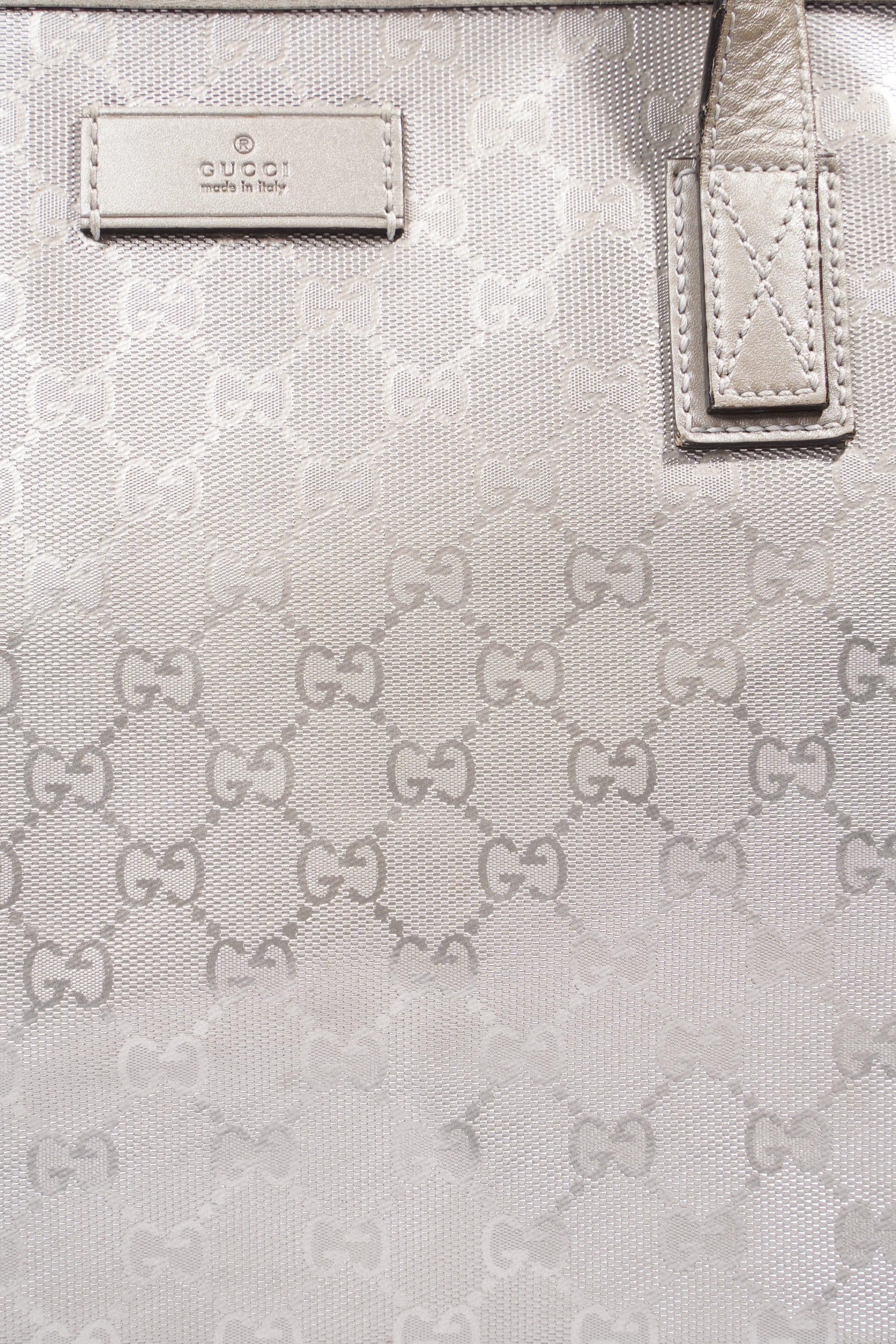Gucci GG Imprime Tote Silver PVC