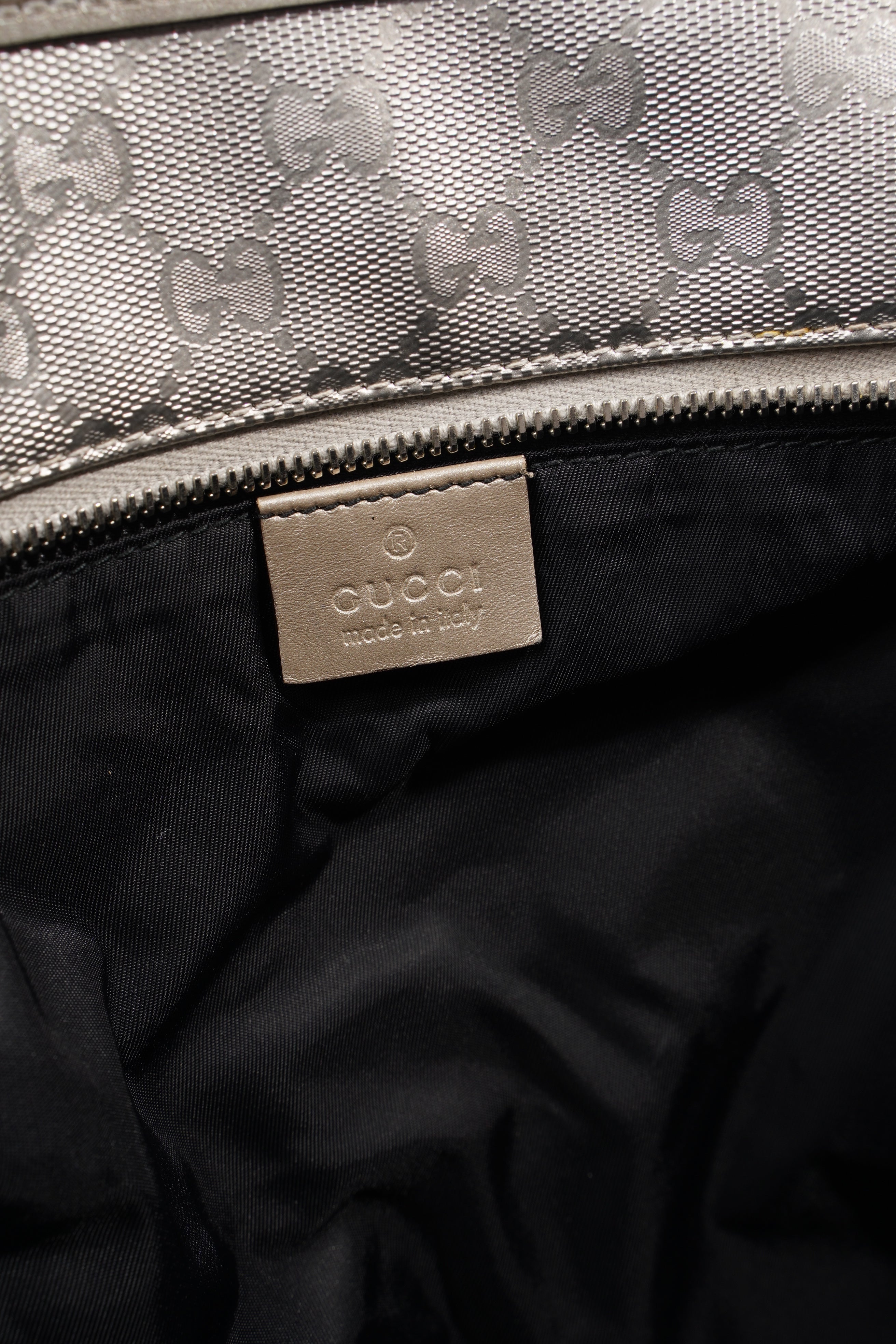 Gucci GG Imprime Tote Silver PVC
