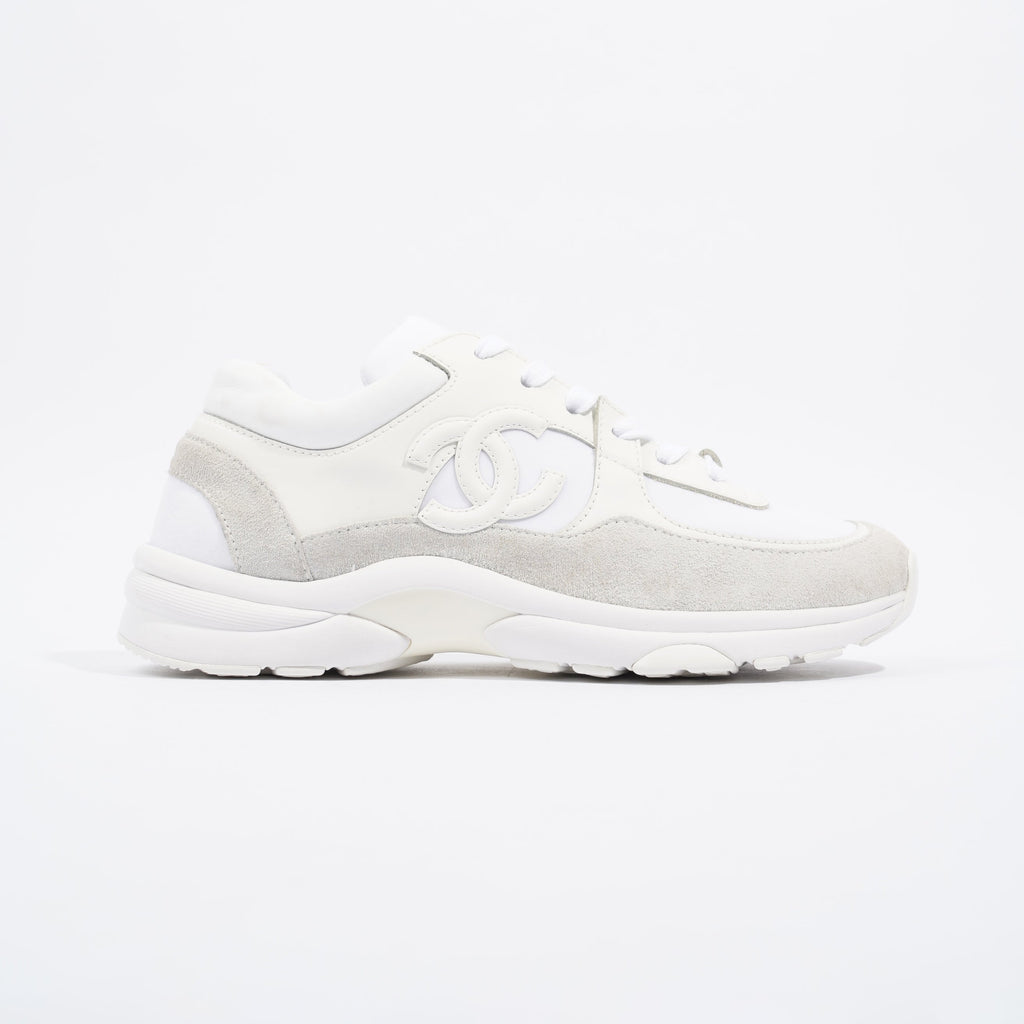 Chanel CC Logo Sneaker White Suede EU 38 UK 5
