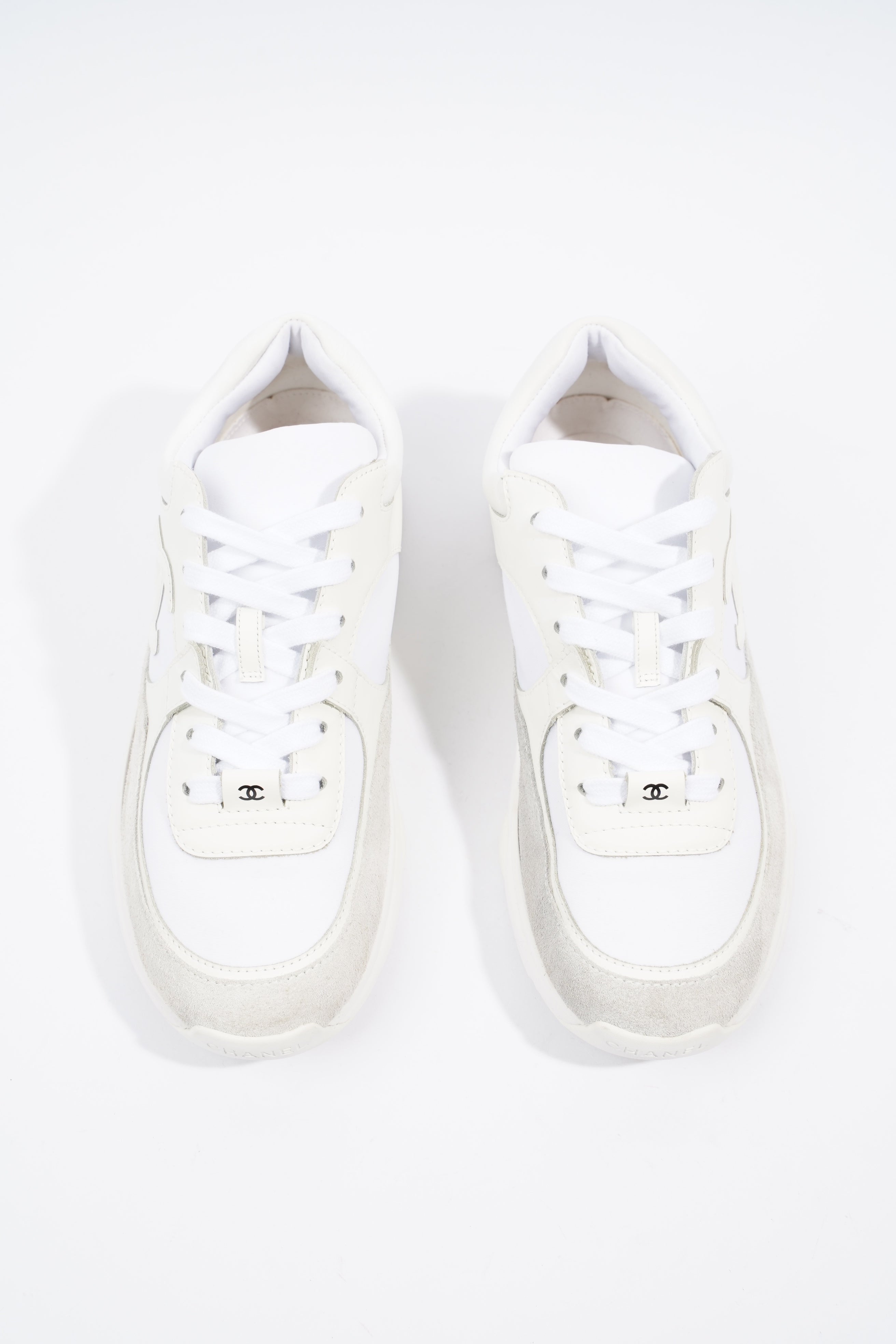 Chanel CC Logo Sneaker White Suede EU 38 UK 5