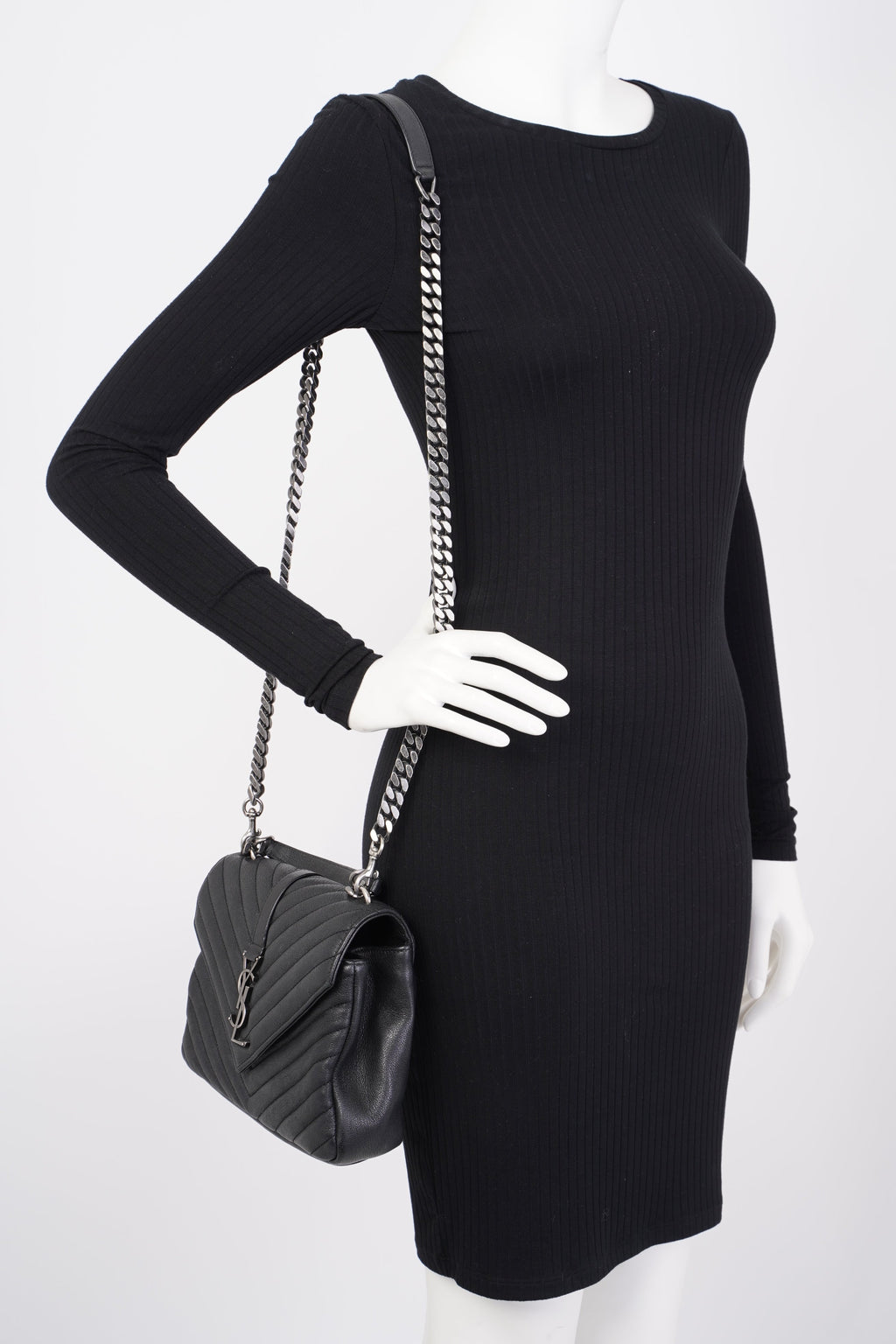 Saint Laurent College Medium Black Leather