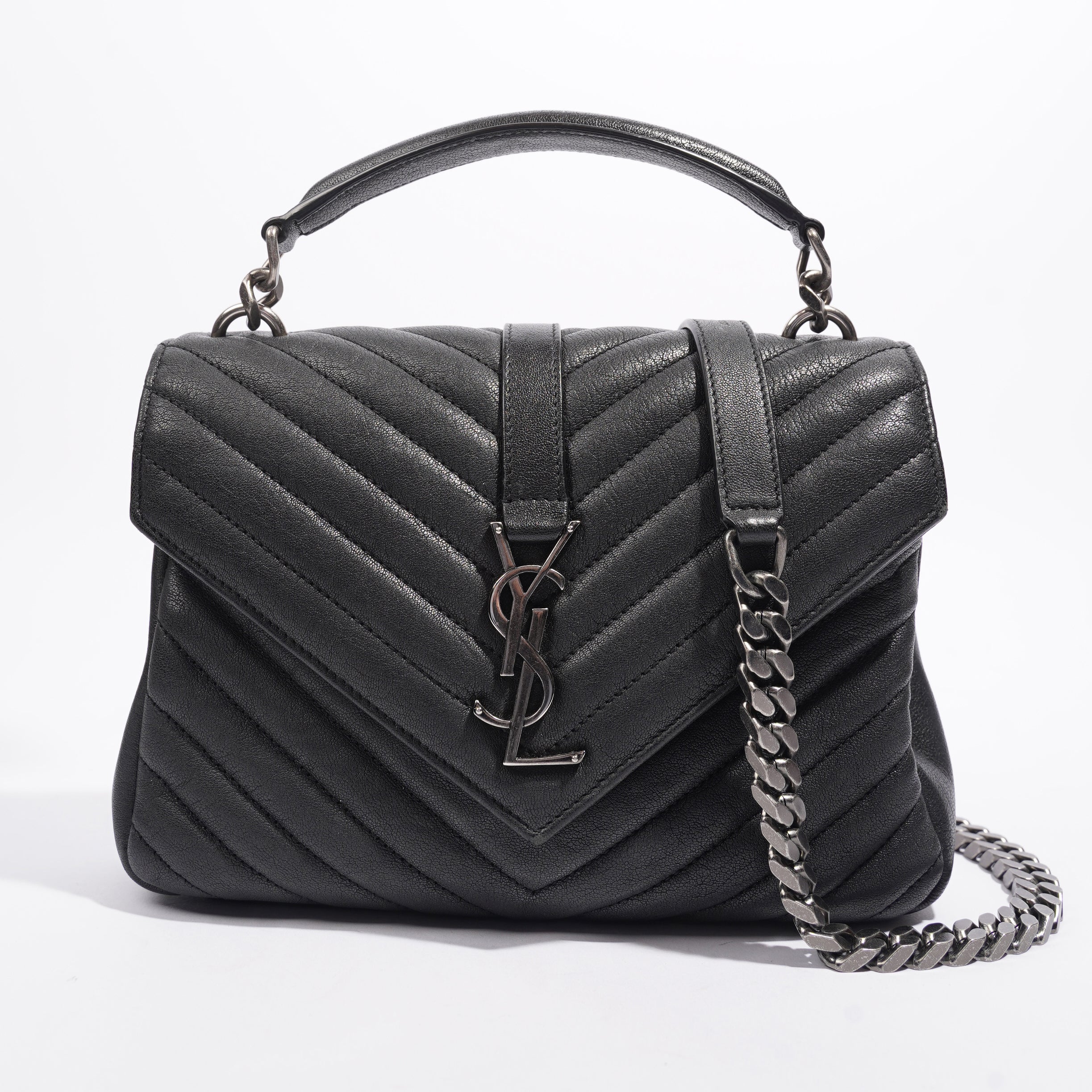 Saint Laurent College Medium Black Leather