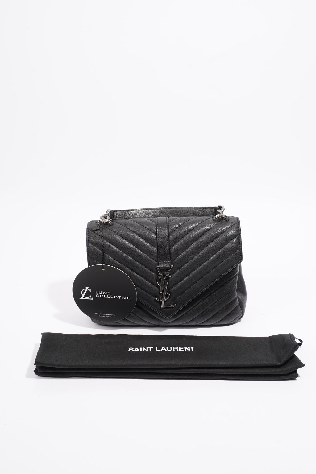 Saint Laurent College Medium Black Leather