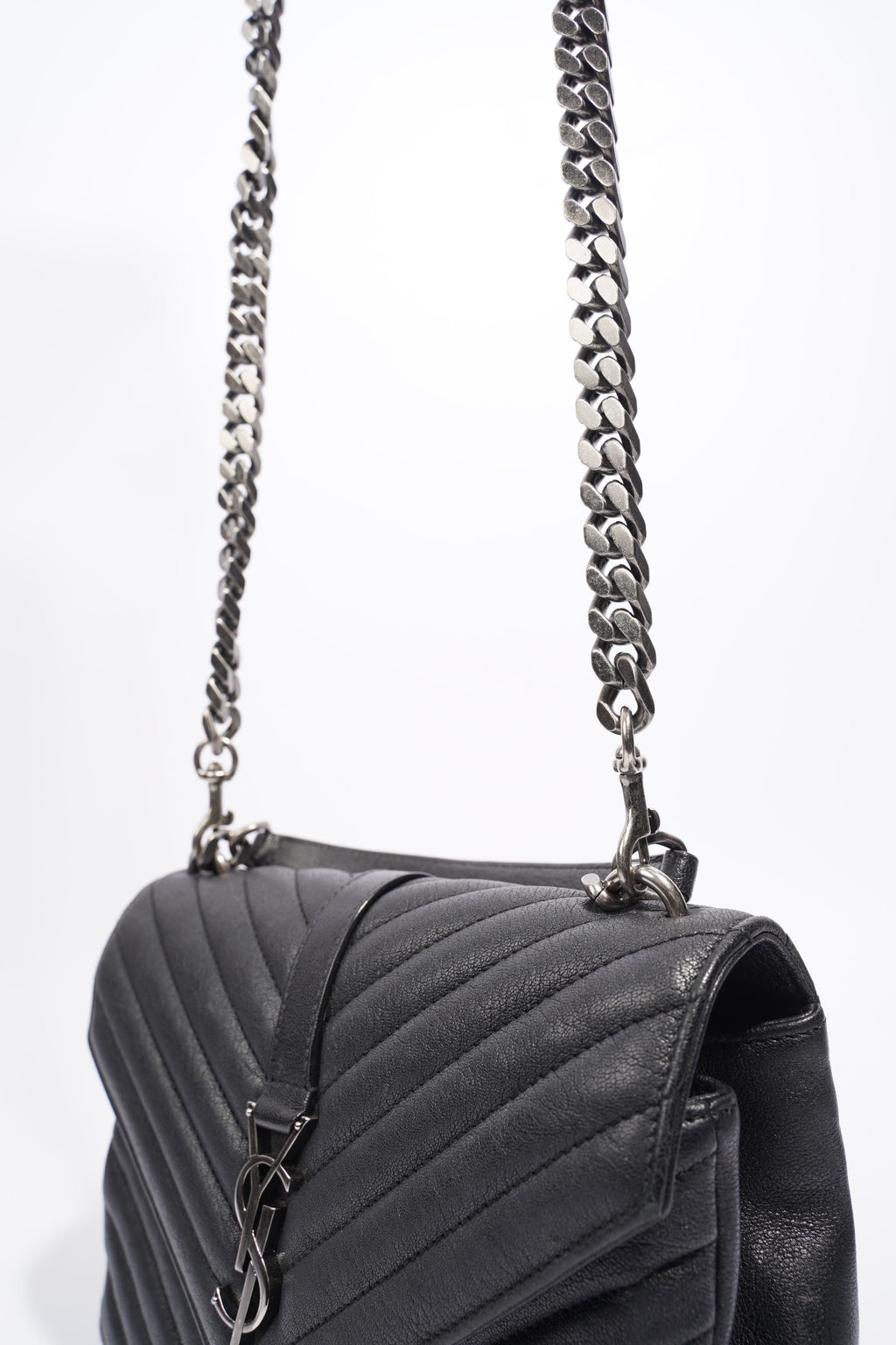 Saint Laurent College Medium Black Leather