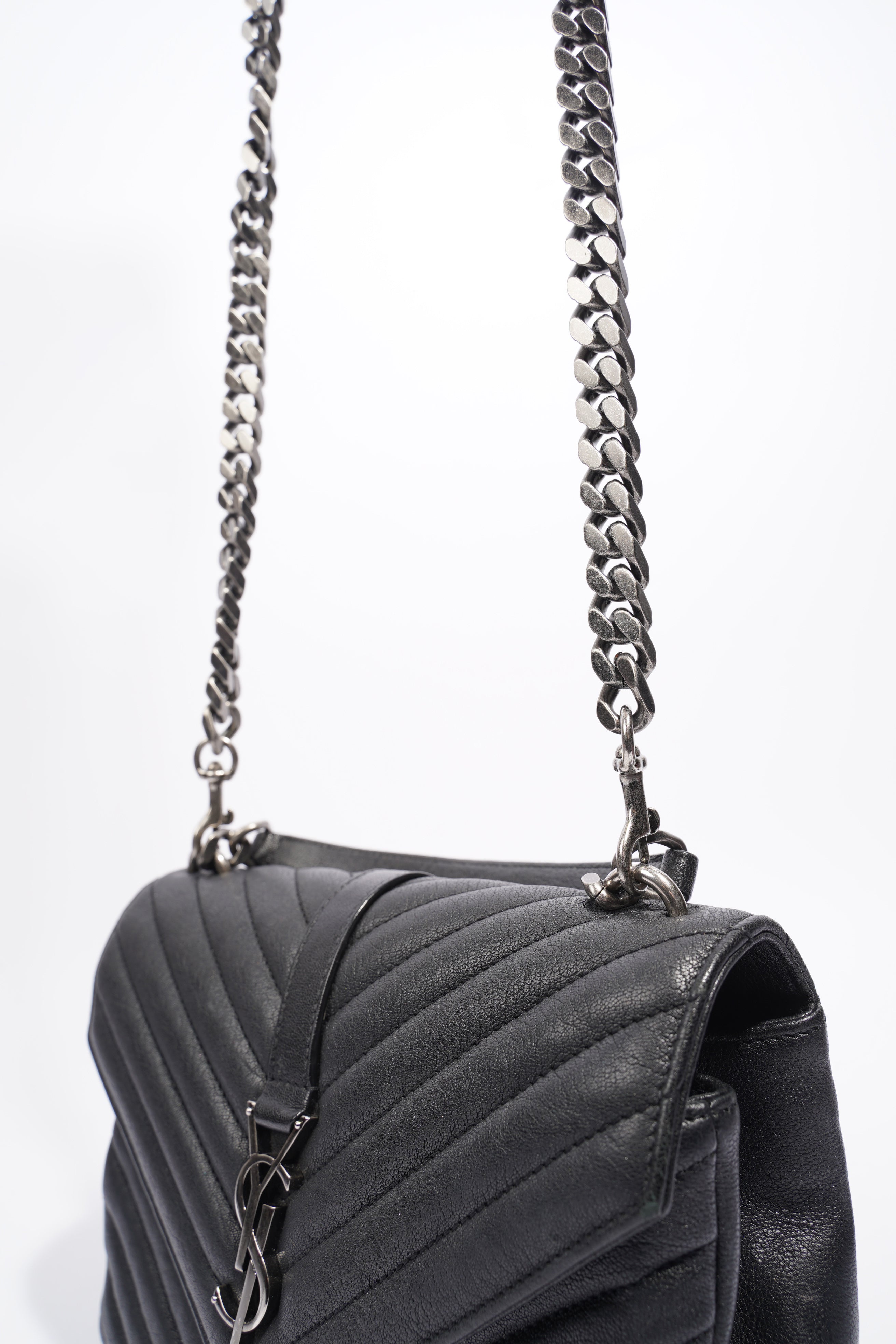 Saint Laurent College Medium Black Leather