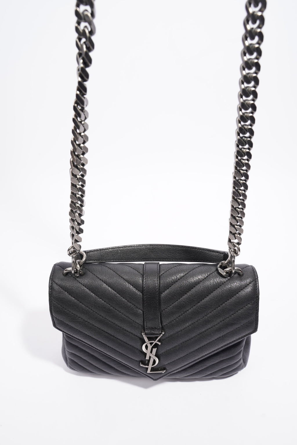 Saint Laurent College Medium Black Leather