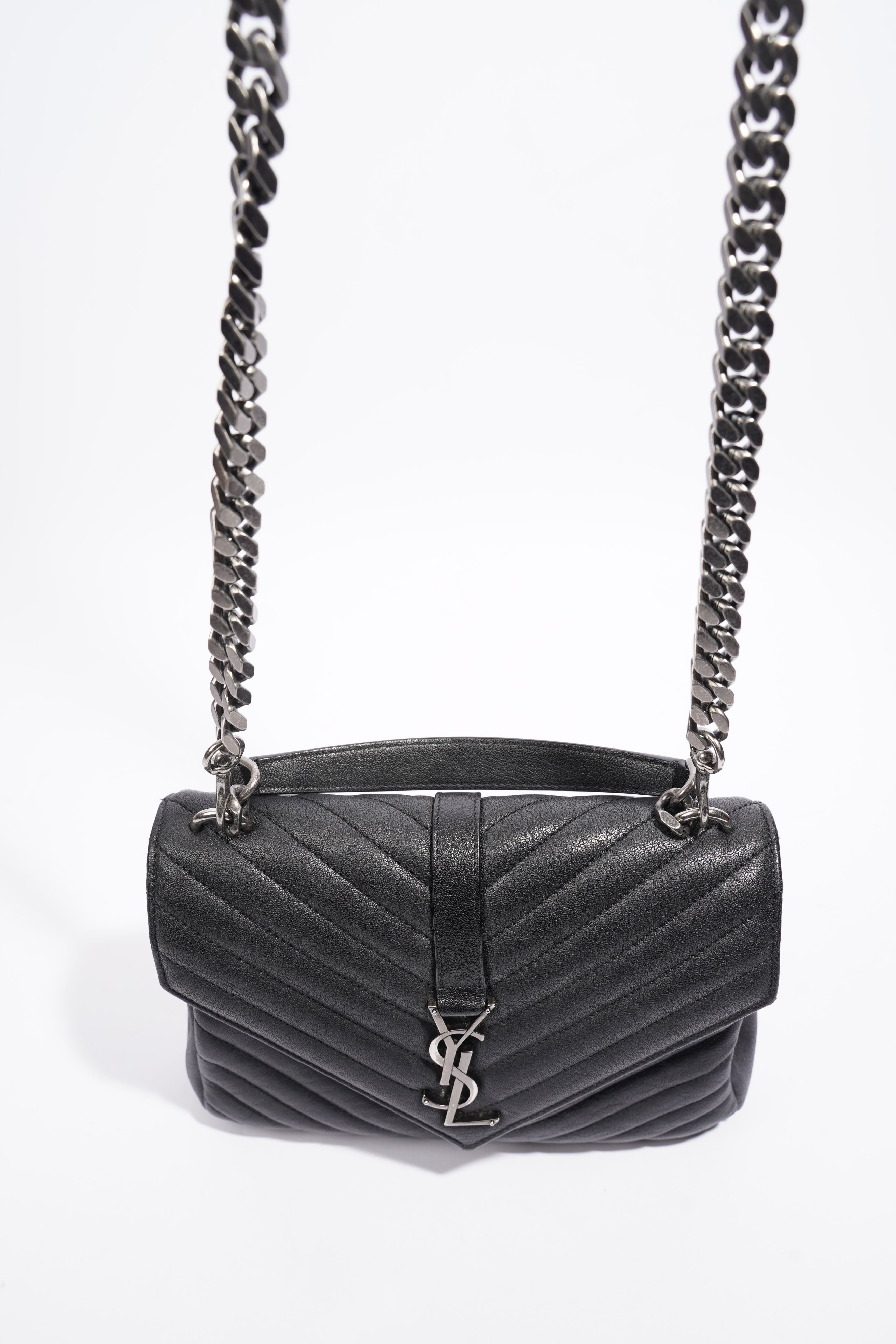 Saint Laurent College Medium Black Leather