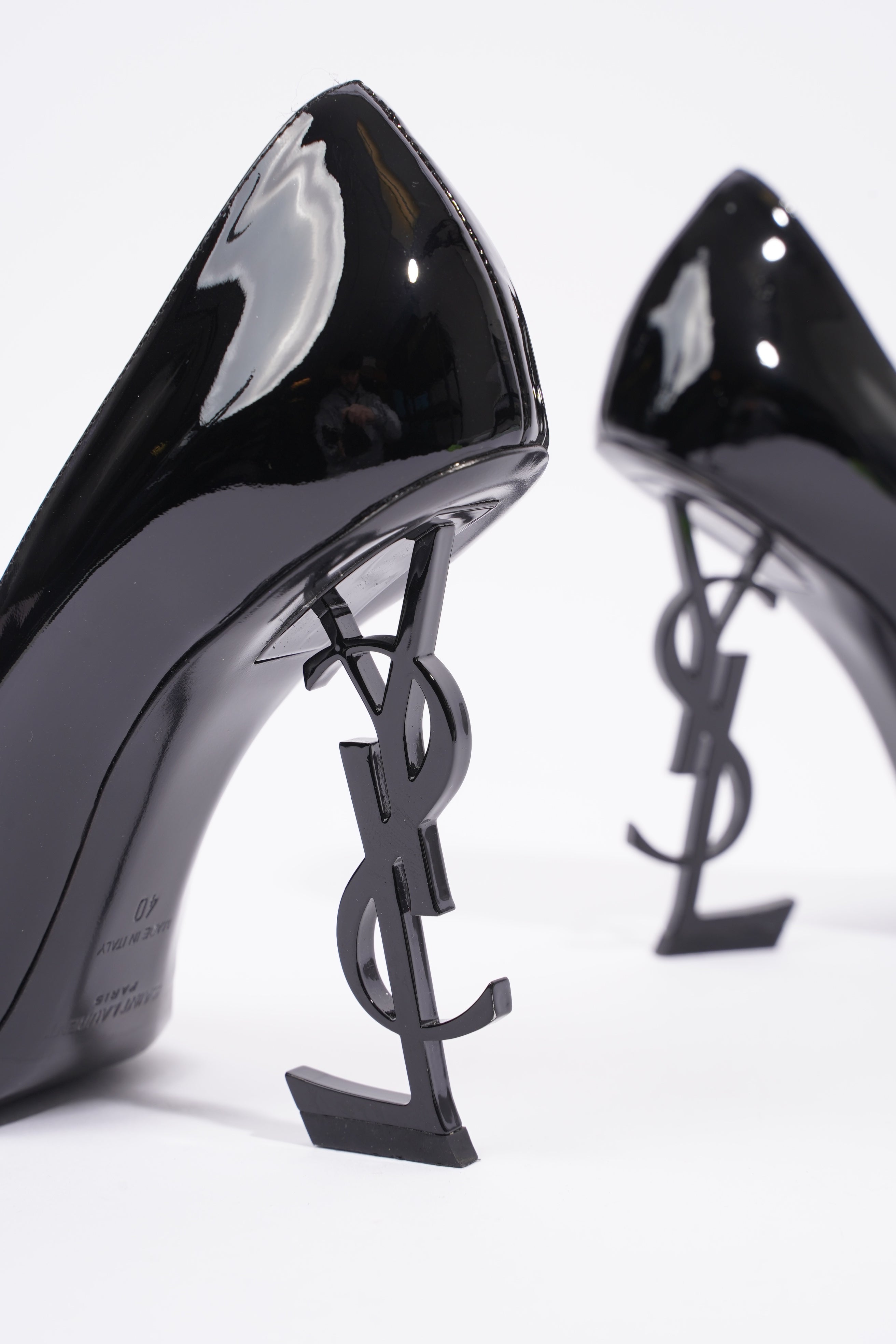 Saint Laurent Opyum Heels 110 Black Patent Leather EU 40 UK 7