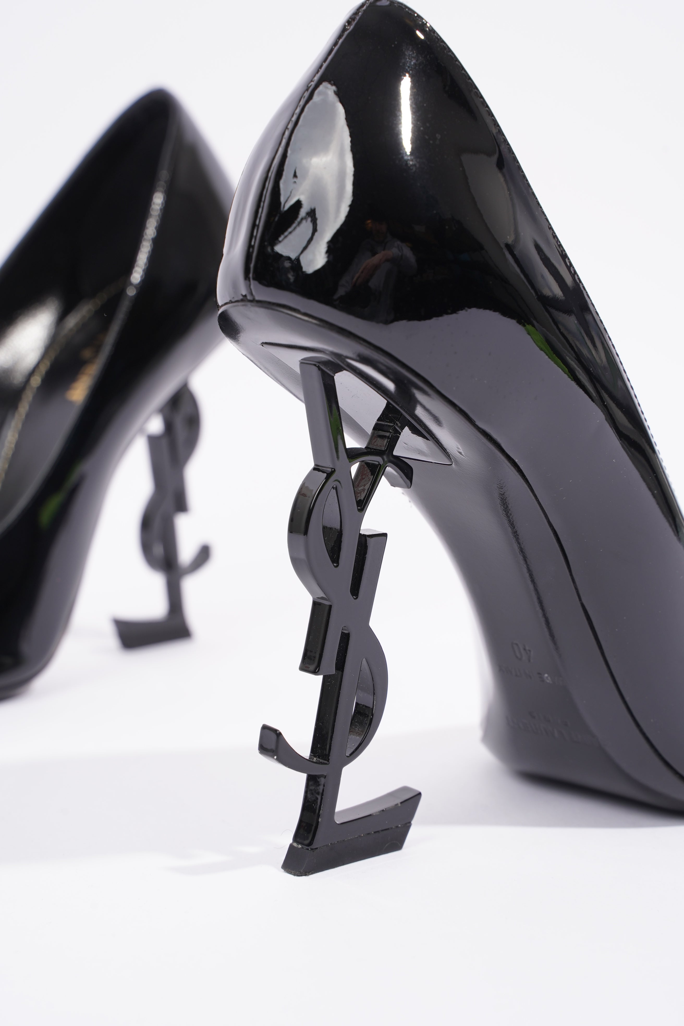 Saint Laurent Opyum Heels 110 Black Patent Leather EU 40 UK 7