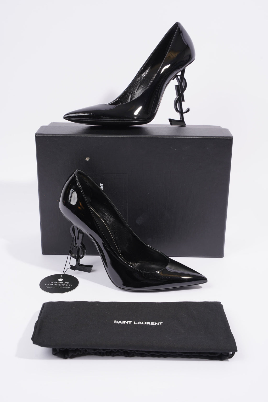 Saint Laurent Opyum Heels 110 Black Patent Leather EU 40 UK 7