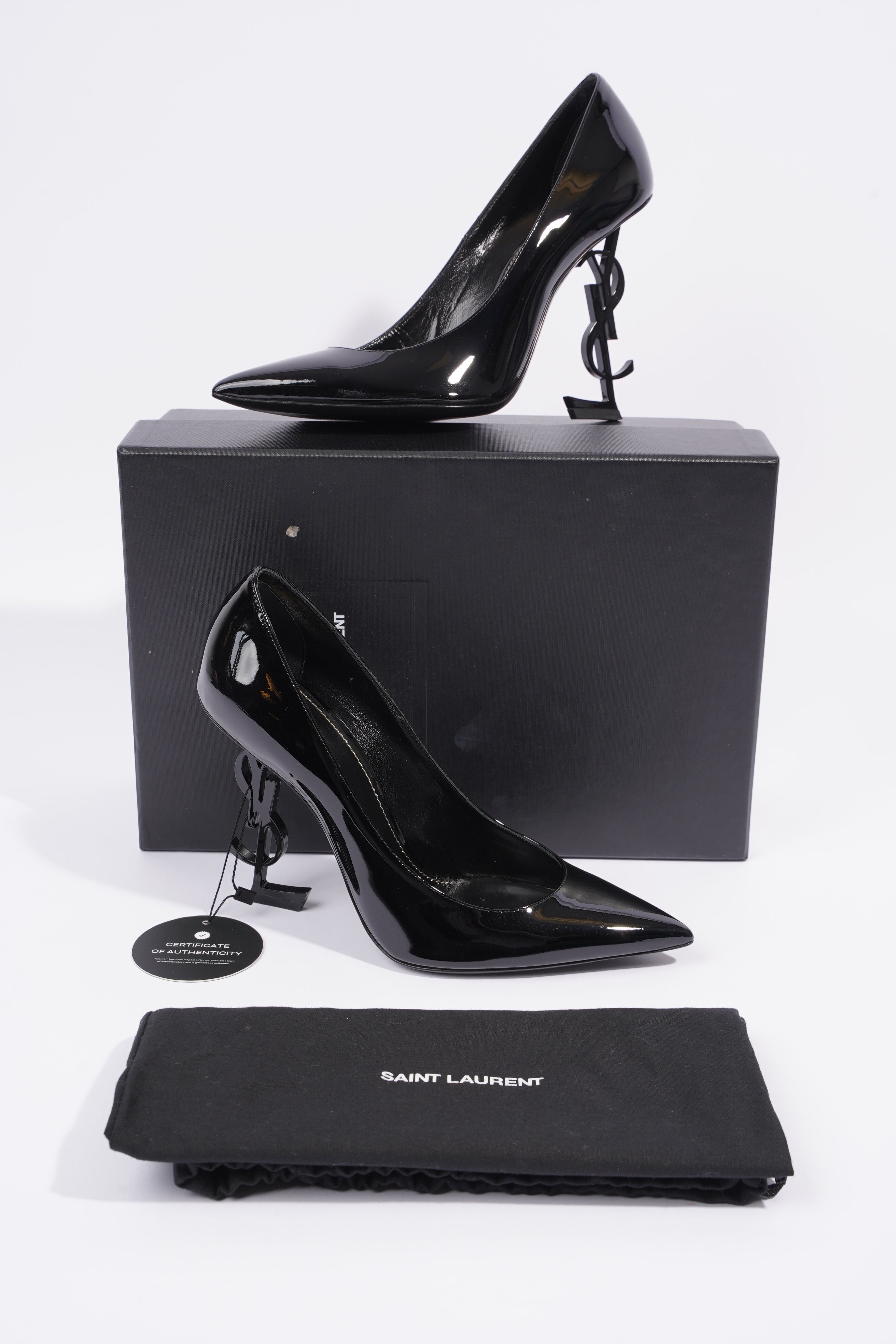 Saint Laurent Opyum Heels 110 Black Patent Leather EU 40 UK 7