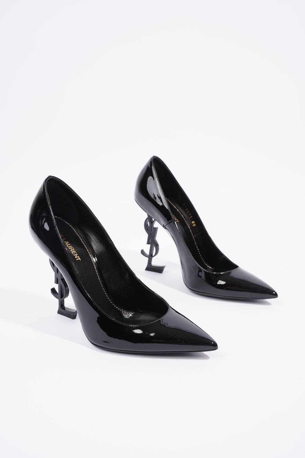 Saint Laurent Opyum Heels 110 Black Patent Leather EU 40 UK 7