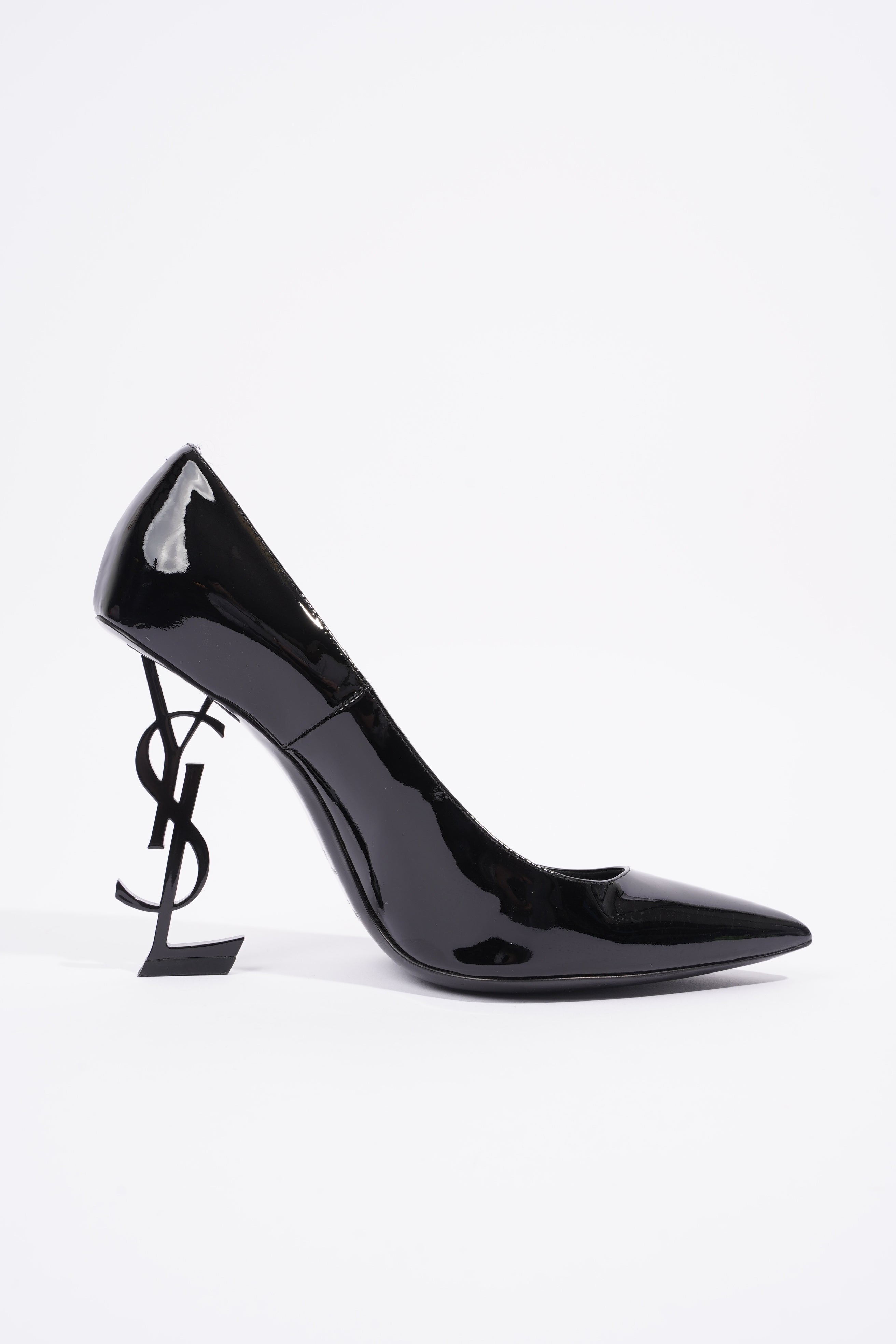 Saint Laurent Opyum Heels 110 Black Patent Leather EU 40 UK 7
