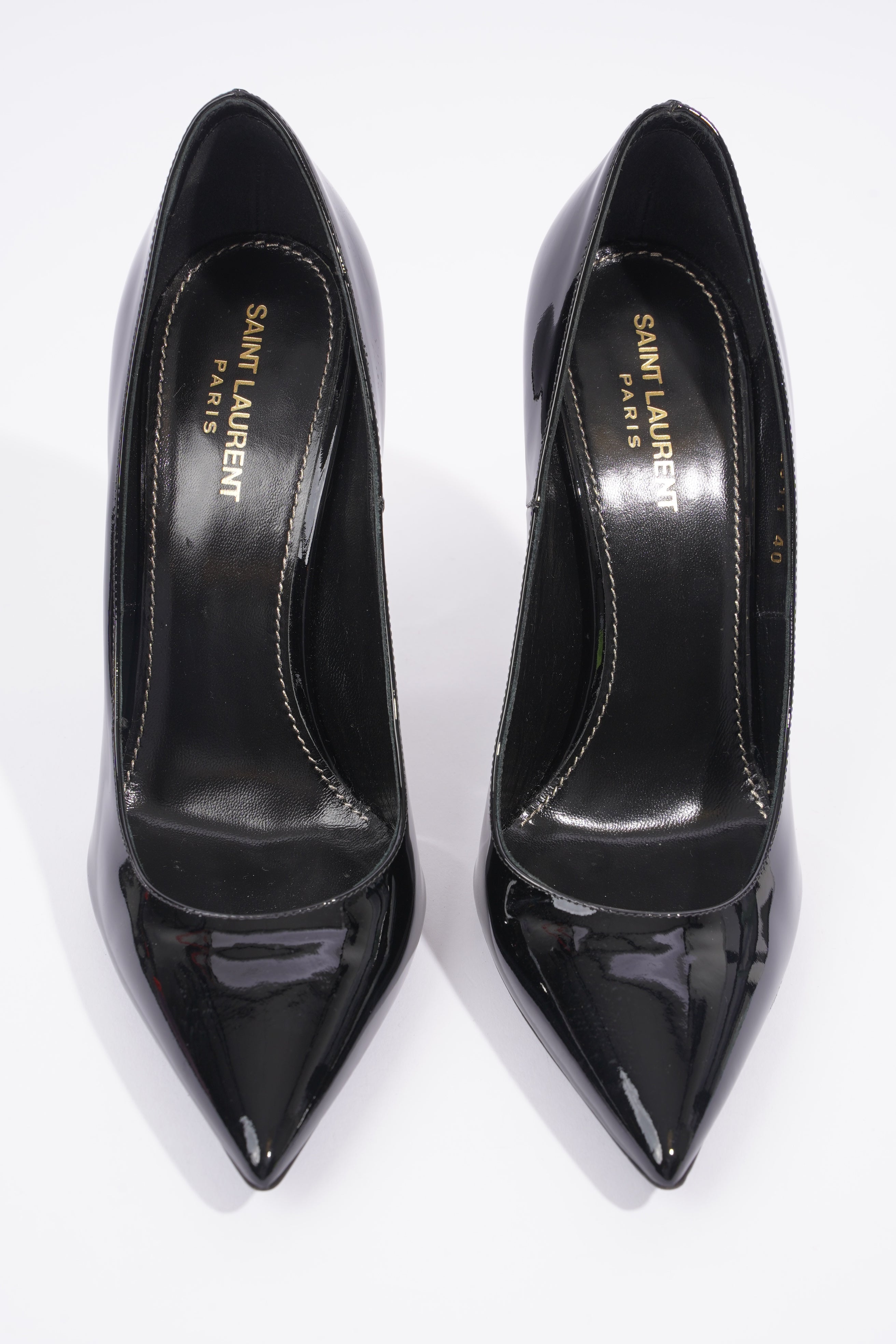 Saint Laurent Opyum Heels 110 Black Patent Leather EU 40 UK 7