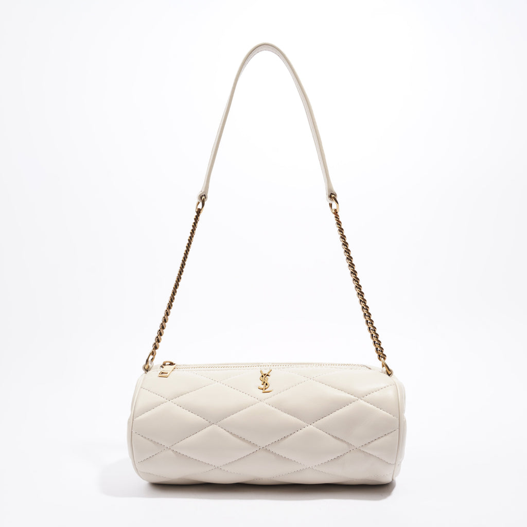 Saint Laurent Sade Tube Mini White Lambskin Leather