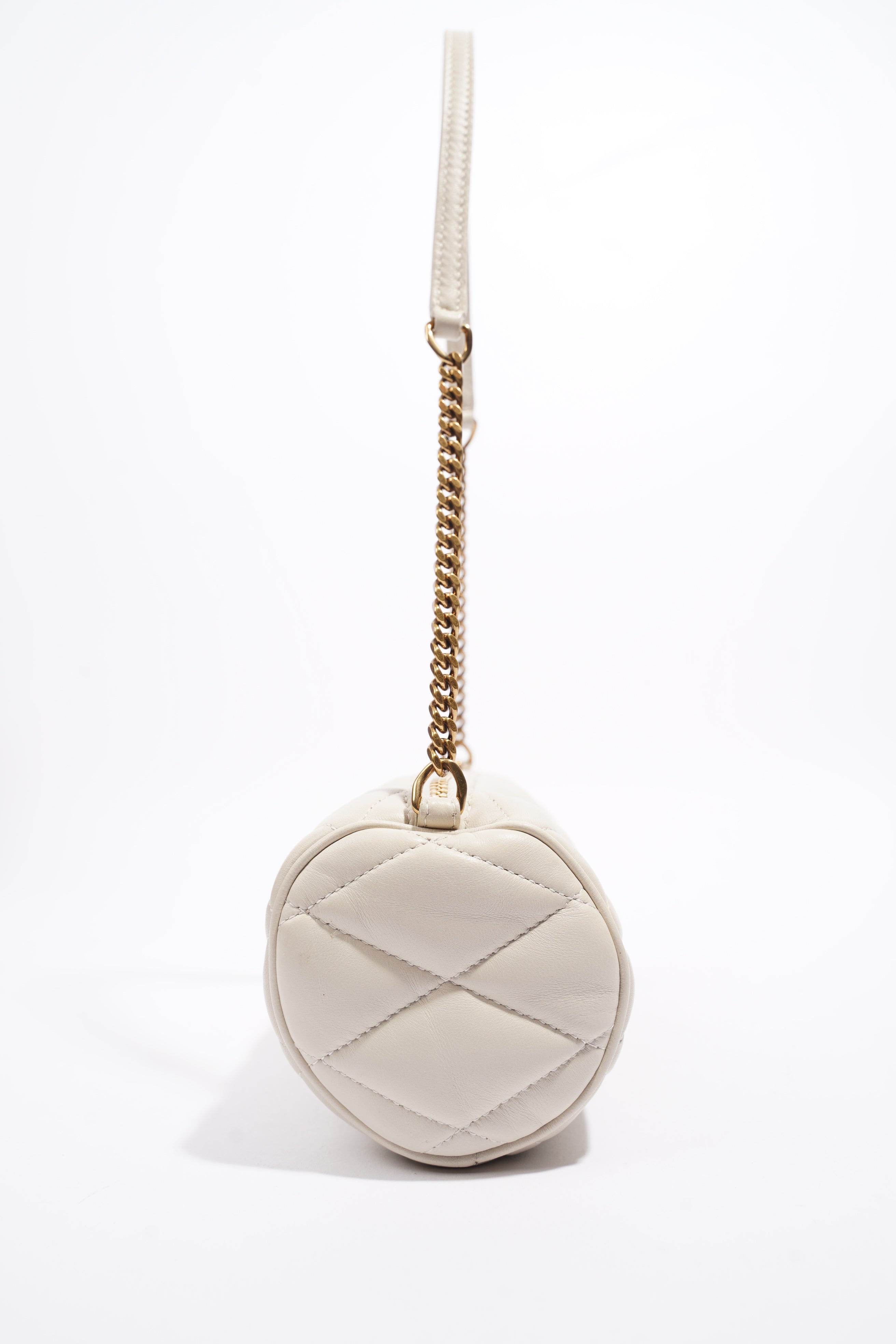 Saint Laurent Sade Tube Mini White Lambskin Leather