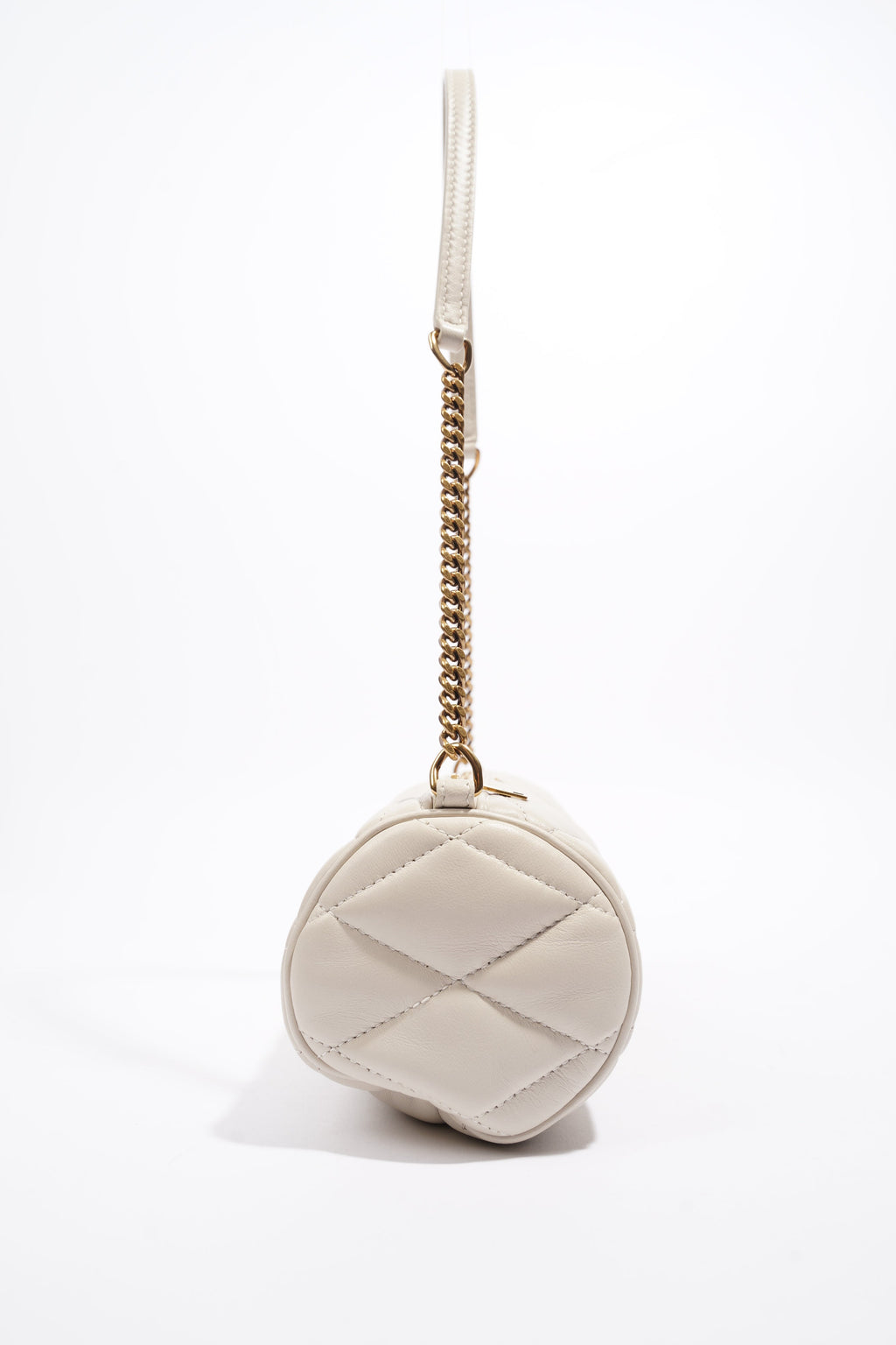 Saint Laurent Sade Tube Mini White Lambskin Leather