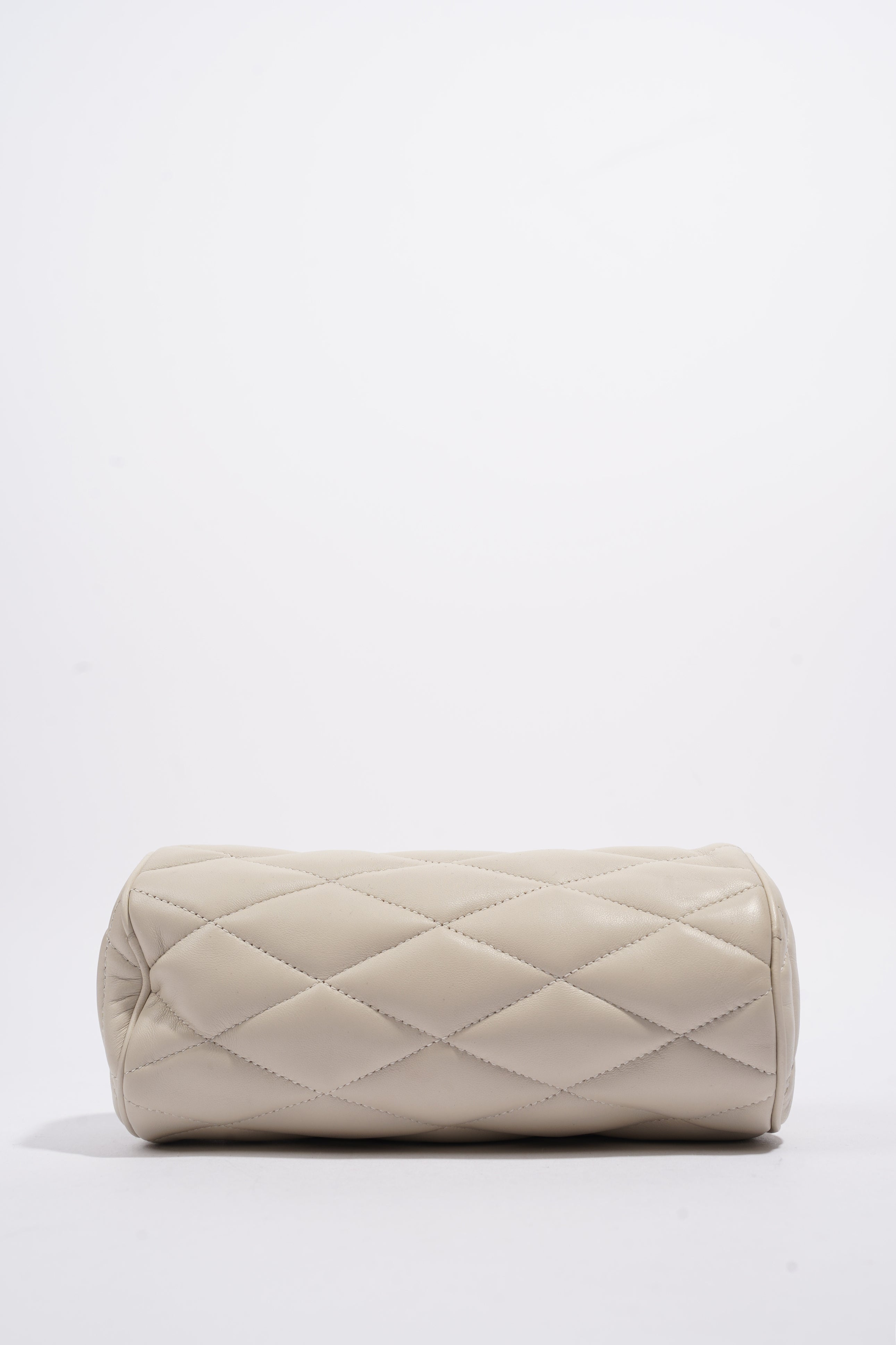Saint Laurent Sade Tube Mini White Lambskin Leather