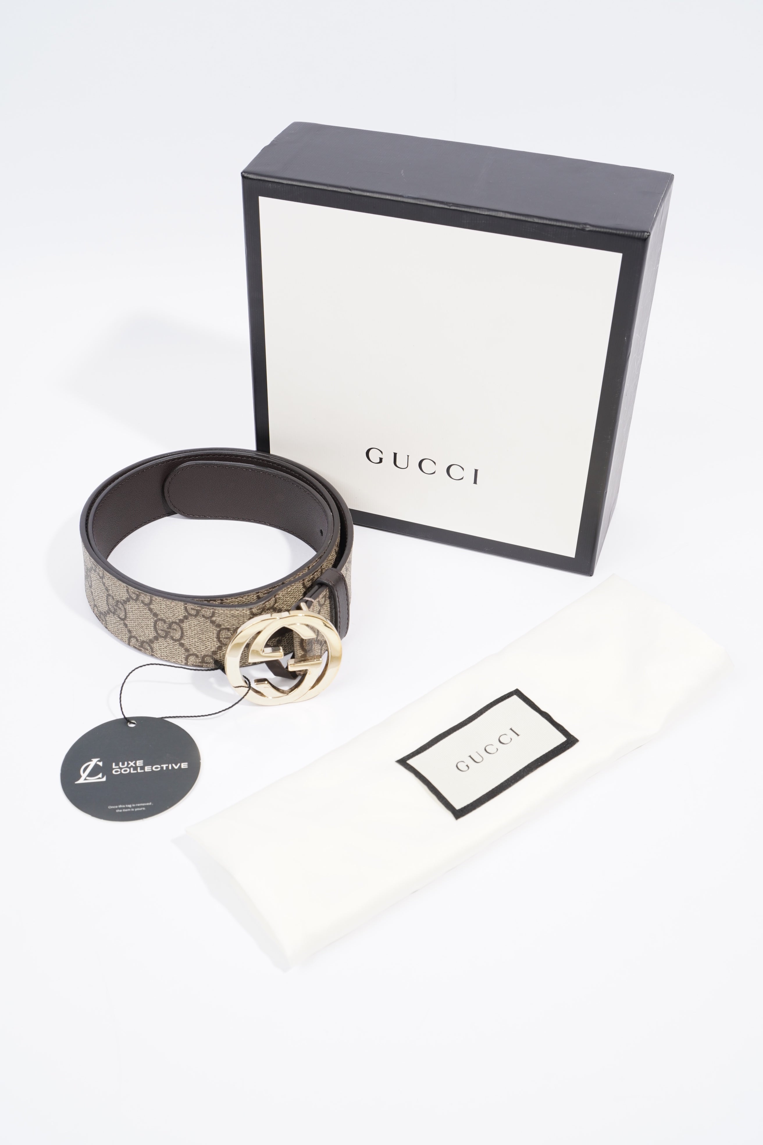 Gucci Interlocking G Belt GG Supreme Leather 95cm 34"