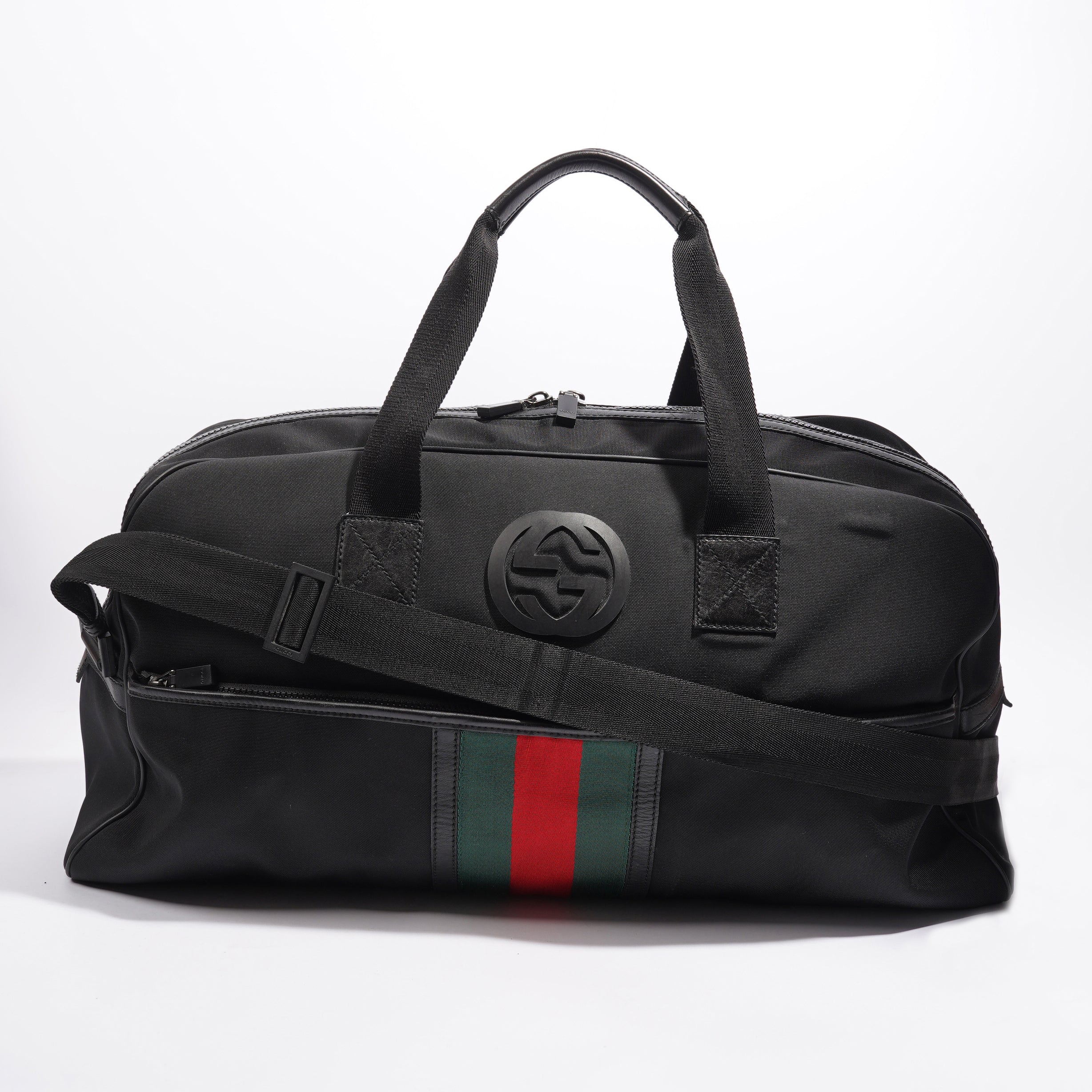 Gucci Parana Duffle Bag Black Canvas Large