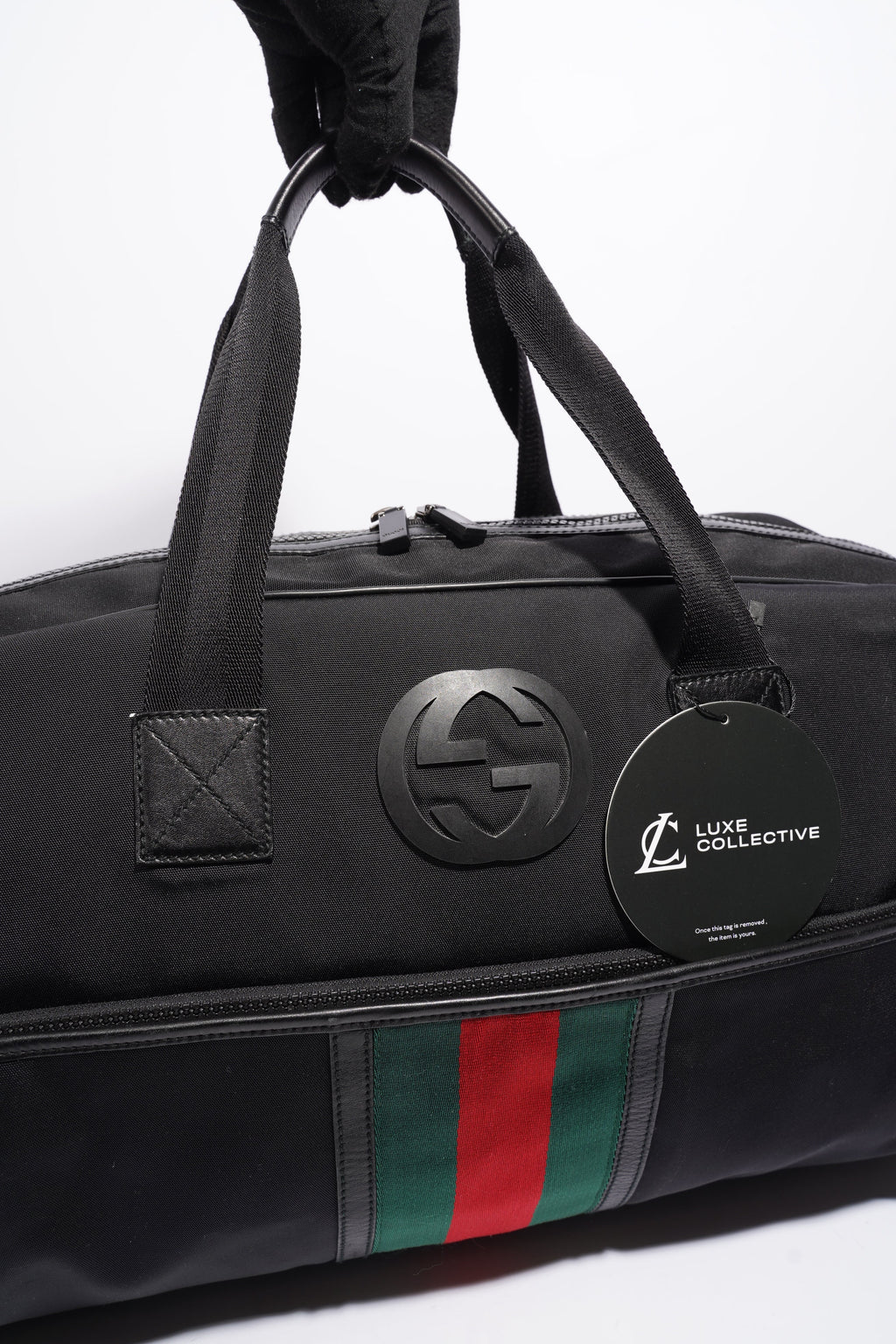 Gucci Parana Duffle Bag Black Canvas Large