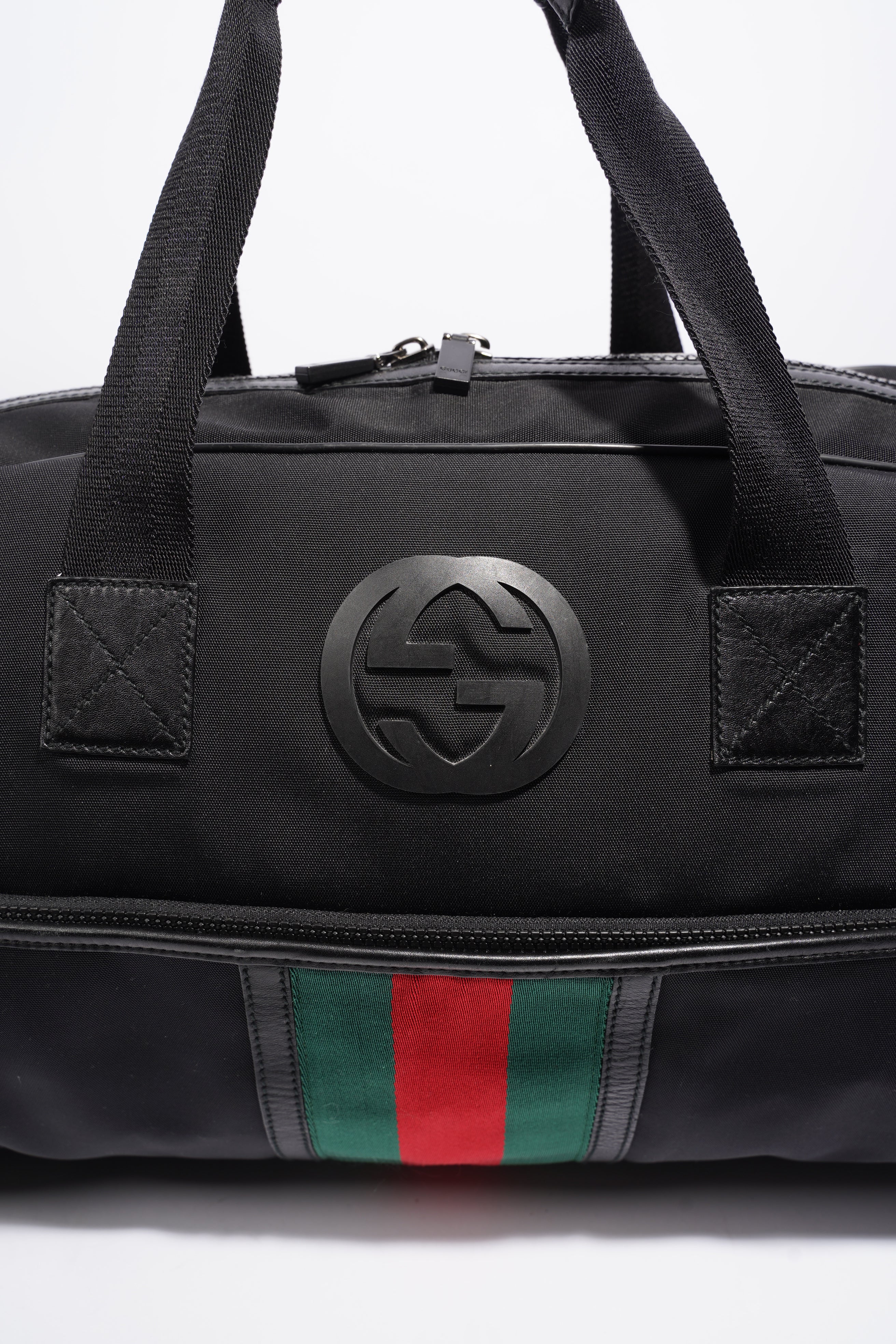 Gucci Parana Duffle Bag Black Canvas Large