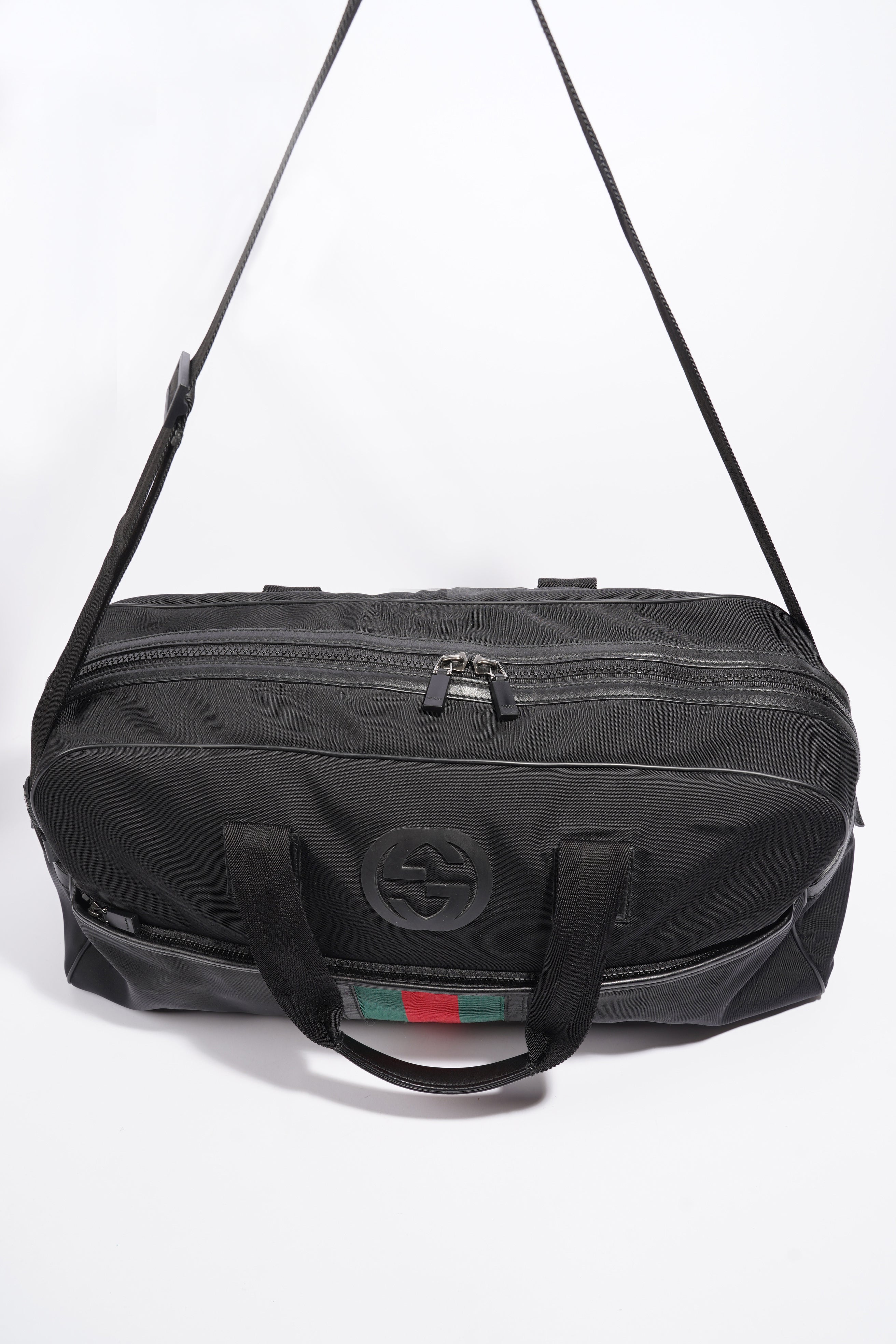 Gucci Parana Duffle Bag Black Canvas Large